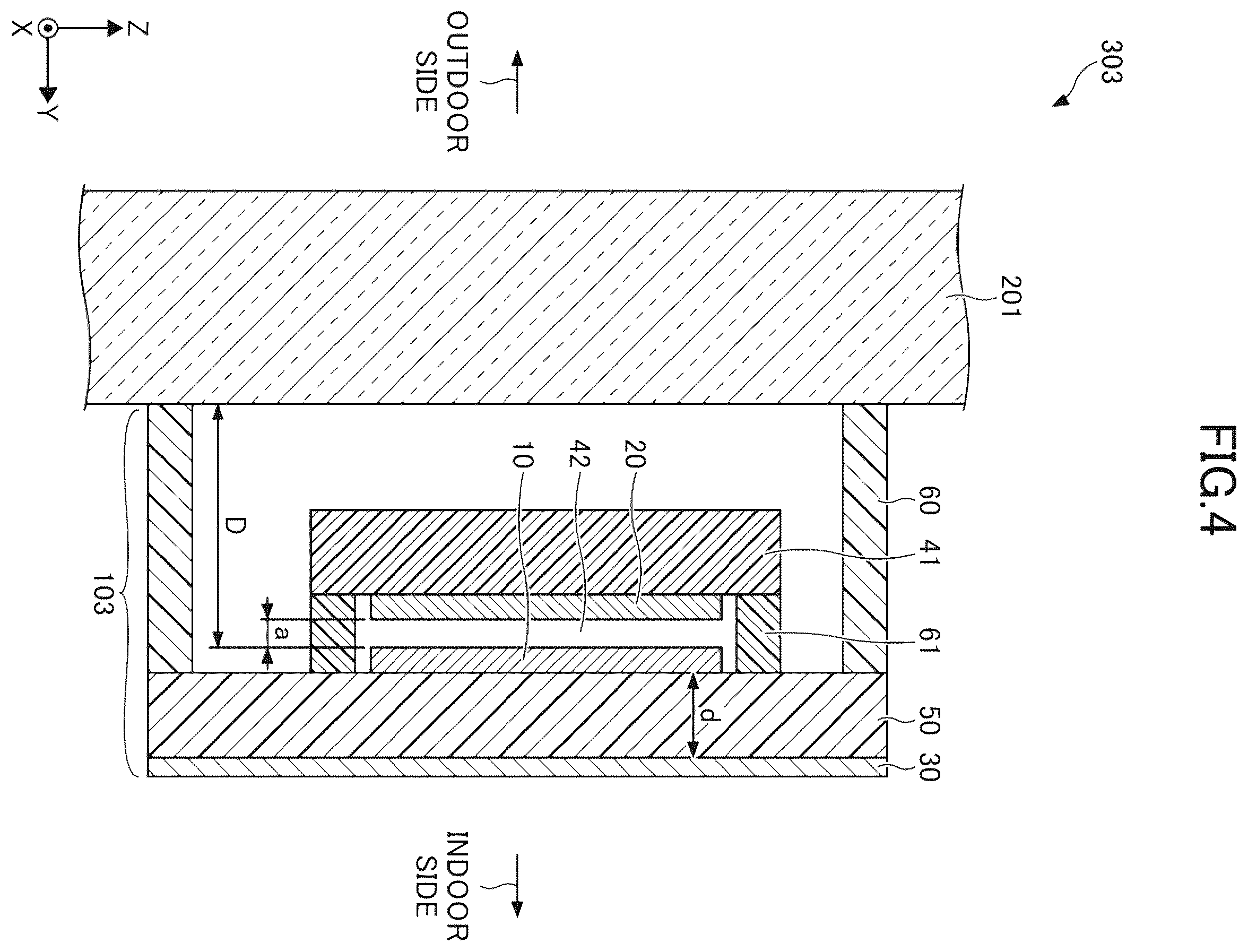 Patent US12562451 Figure 4 – Antenna unit, antenna unit-attached window glass, and matching body