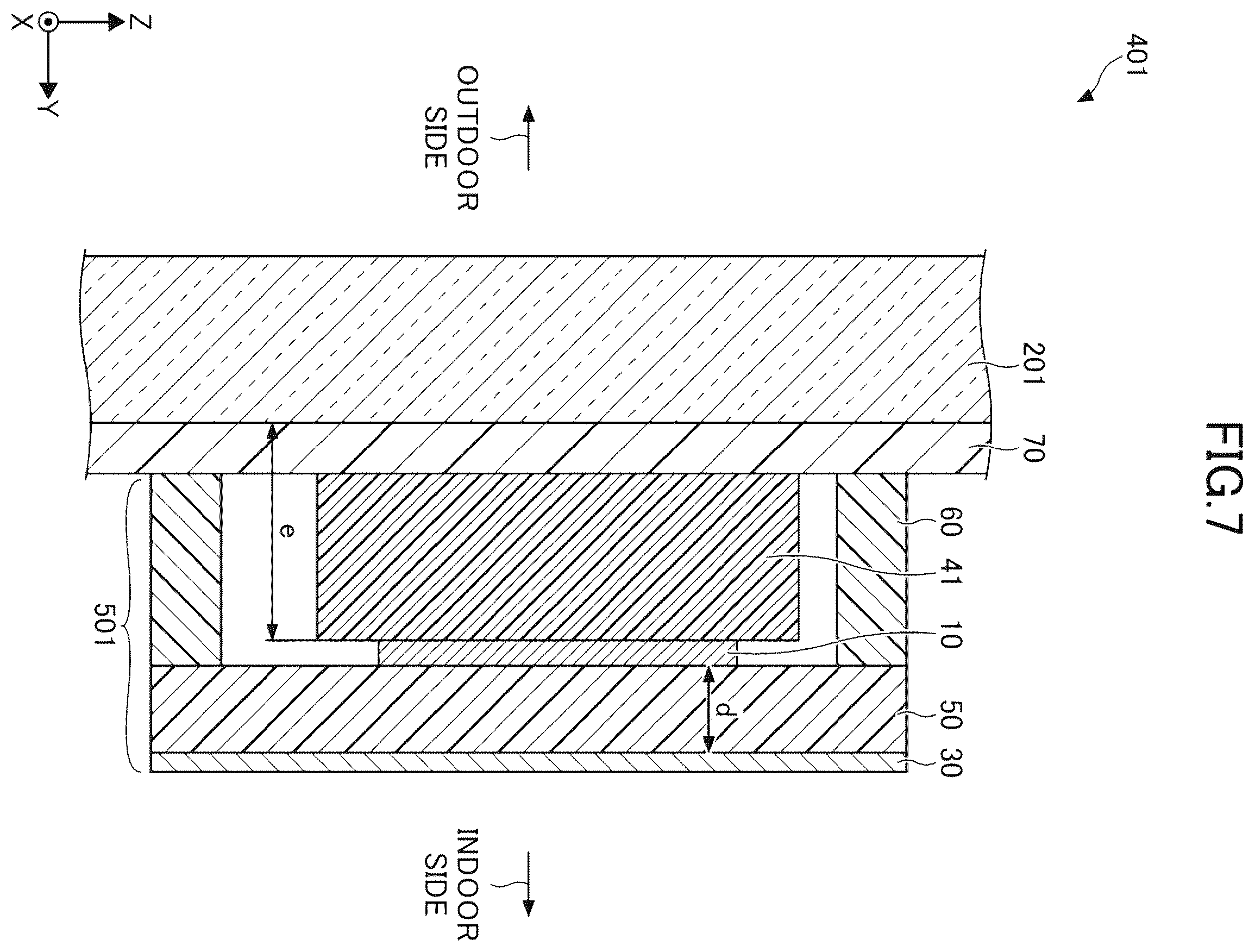 Patent US12562451 Figure 7 – Antenna unit, antenna unit-attached window glass, and matching body