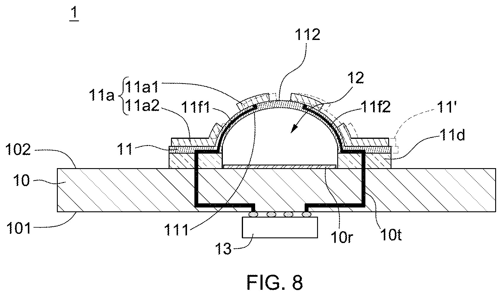 Patent US12562454 Figure 6 – Semiconductor device package