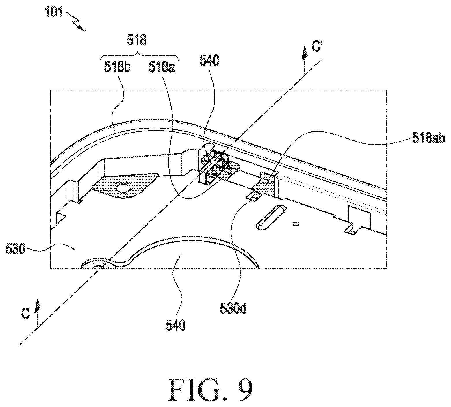 Patent US12562457 Figure 8 – Electronic device including metal antenna