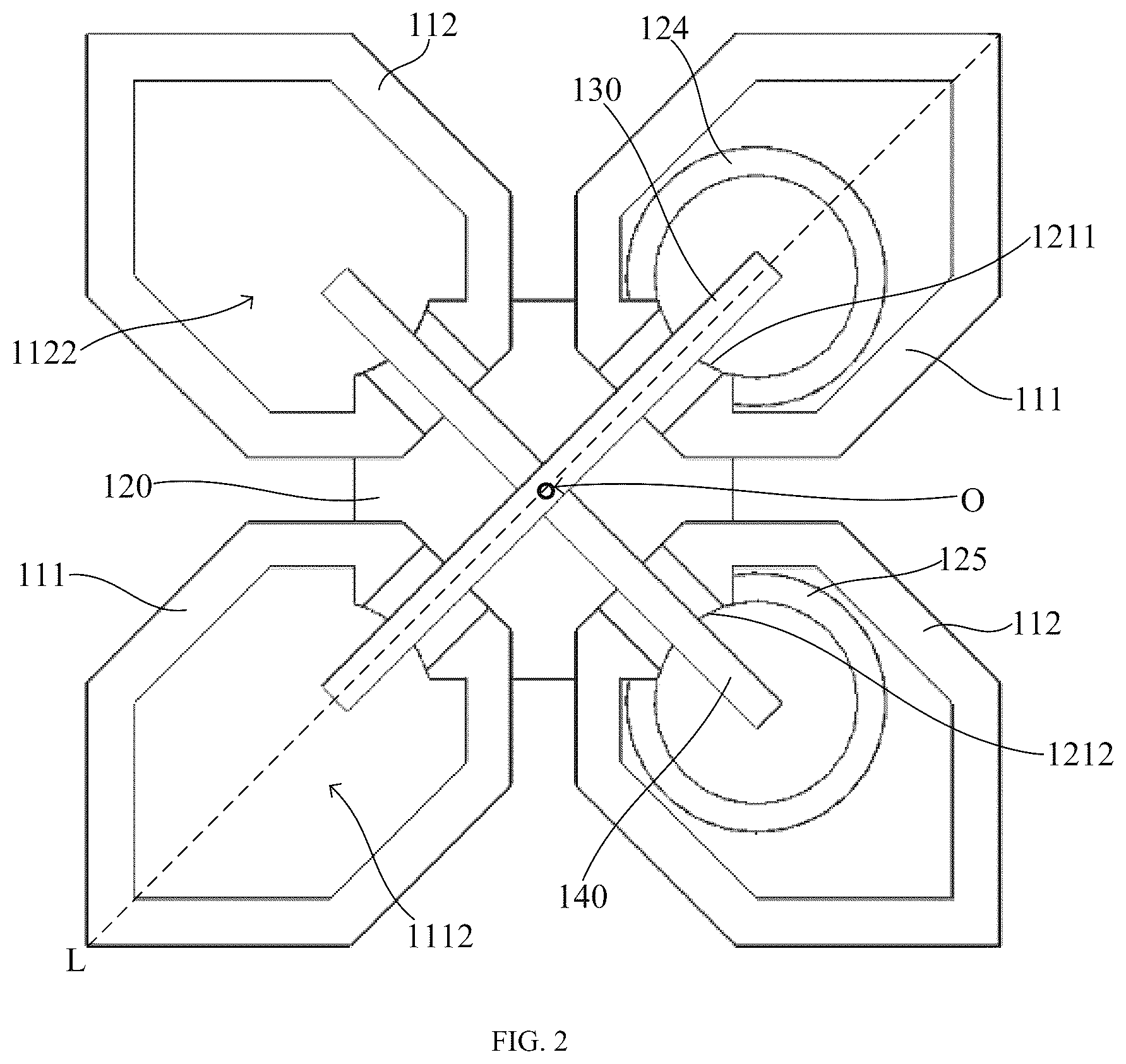 Patent US12562463 Figure 2 – High-frequency radiation unit and multi-frequency base station antenna