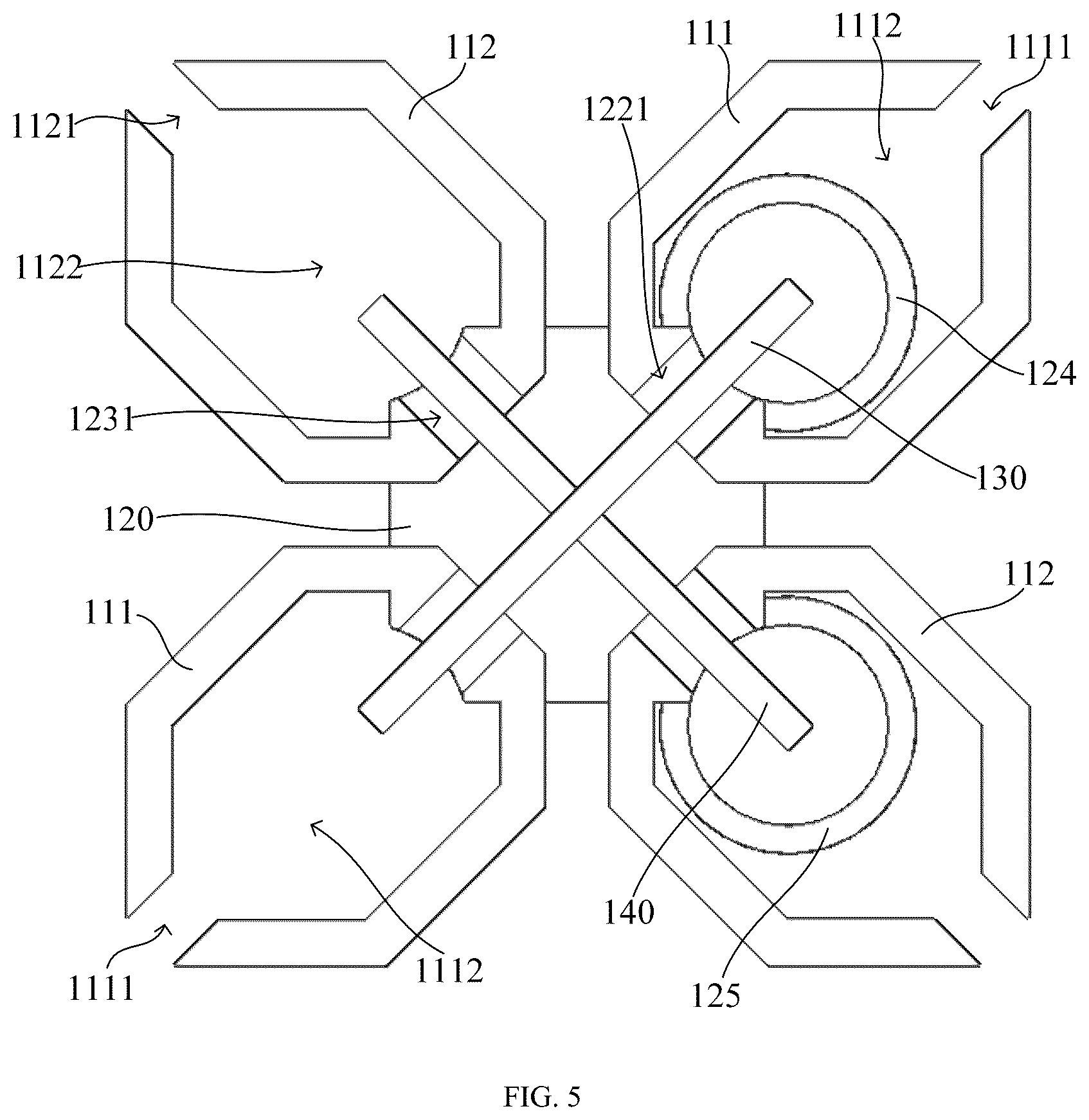 Patent US12562463 Figure 5 – High-frequency radiation unit and multi-frequency base station antenna