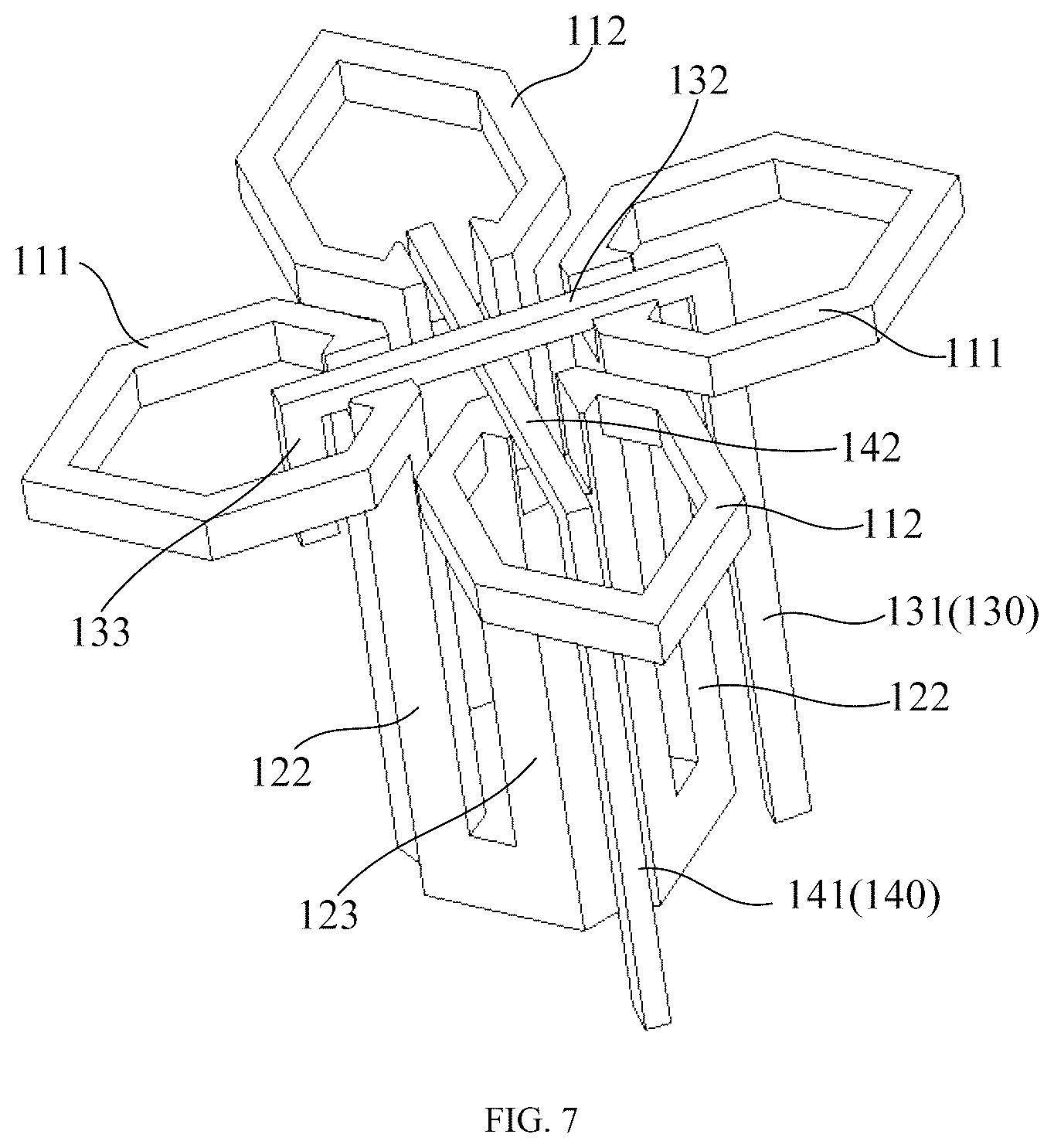 Patent US12562463 Figure 7 – High-frequency radiation unit and multi-frequency base station antenna
