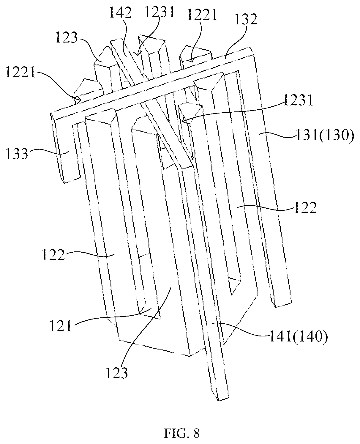 Patent US12562463 Figure 8 – High-frequency radiation unit and multi-frequency base station antenna
