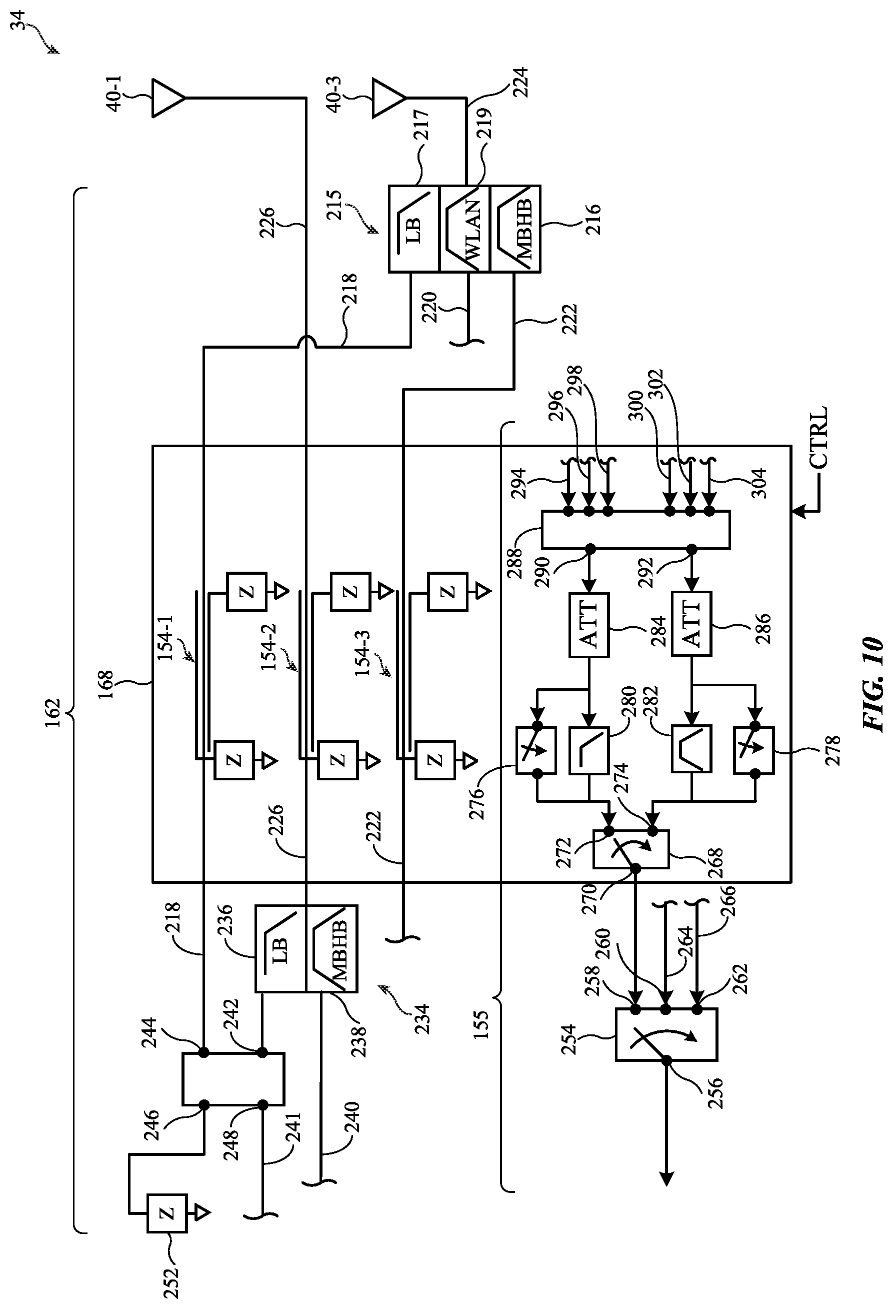 Patent US12562471 Figure 10 – Electronic devices with dynamic antenna switching