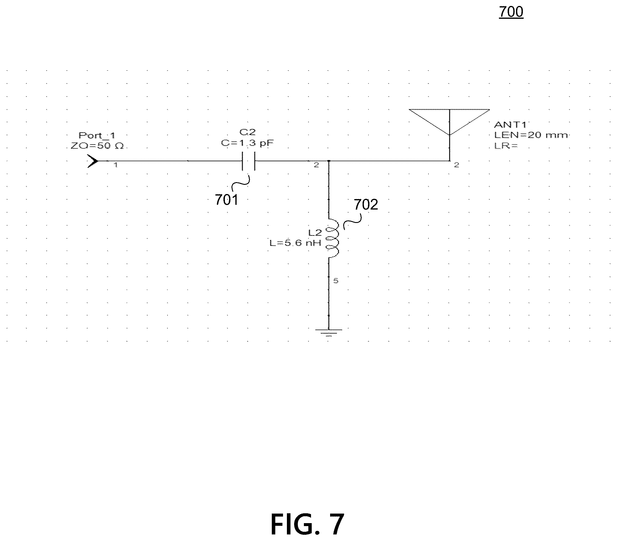 Patent US12562478 Figure 7 – Band selectable geometry for printed circuit board antennas