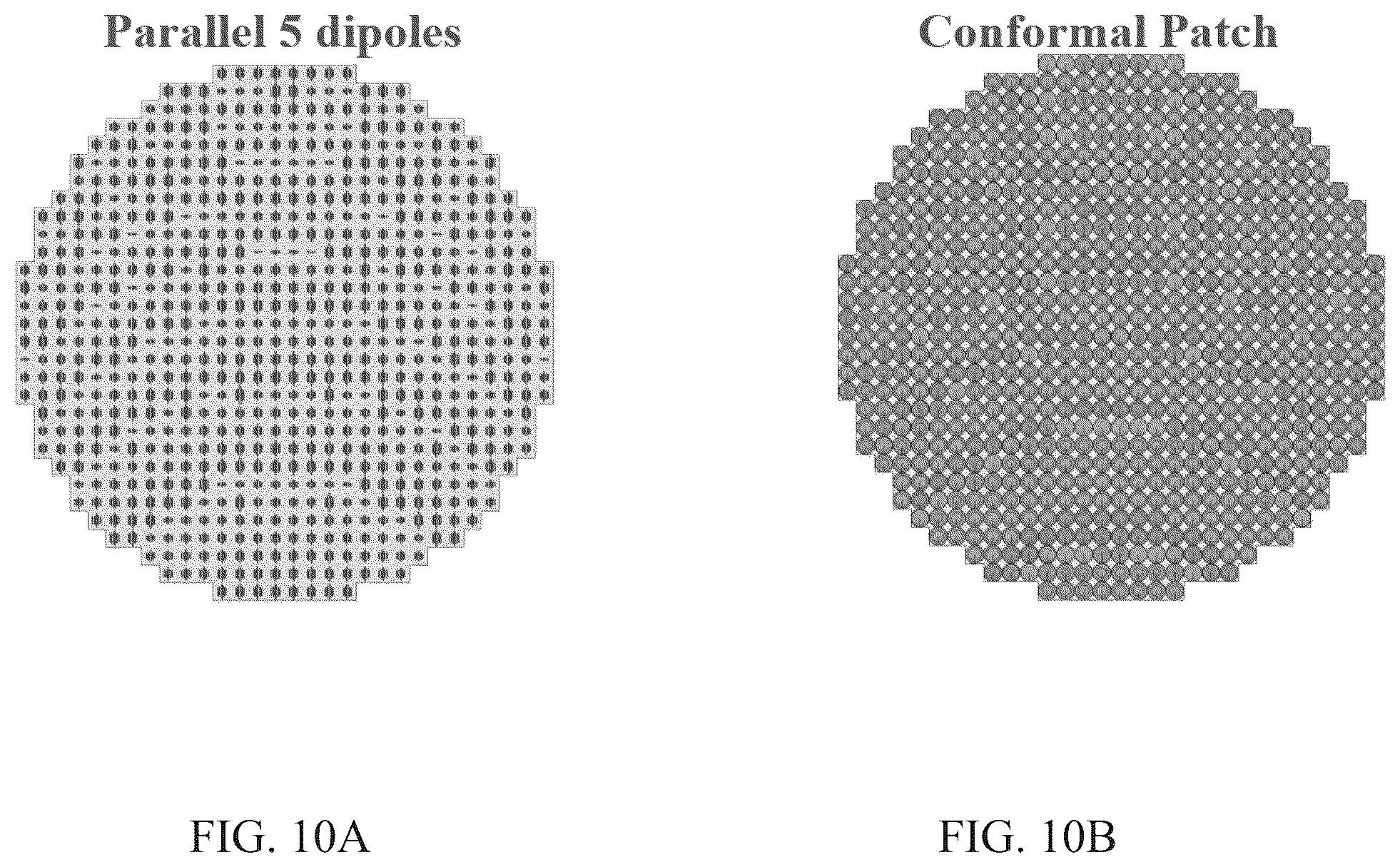Patent US12562482 Figure 8 – Arrays with three-dimensional conformal radiating elements