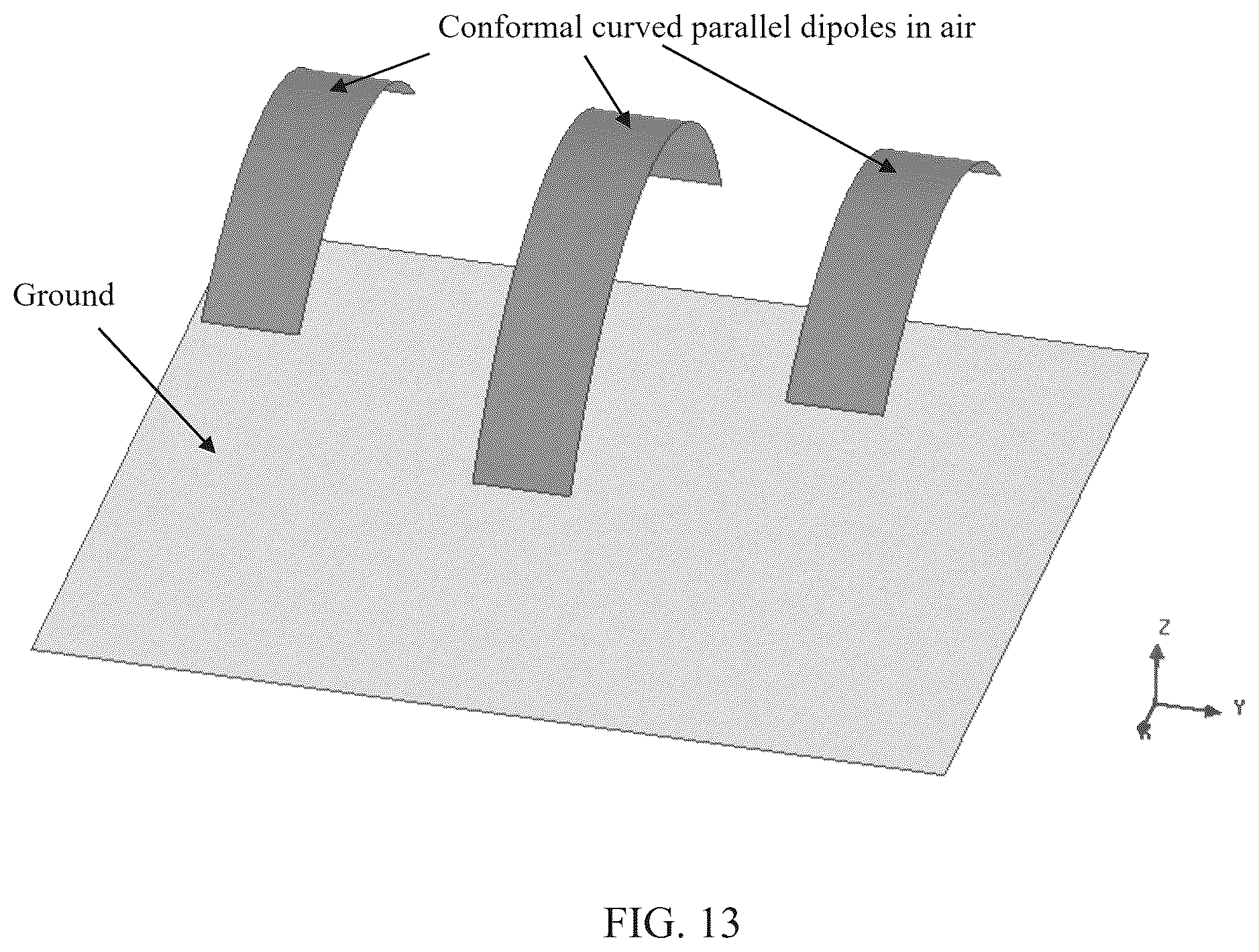 Patent US12562482 Figure 11 – Arrays with three-dimensional conformal radiating elements