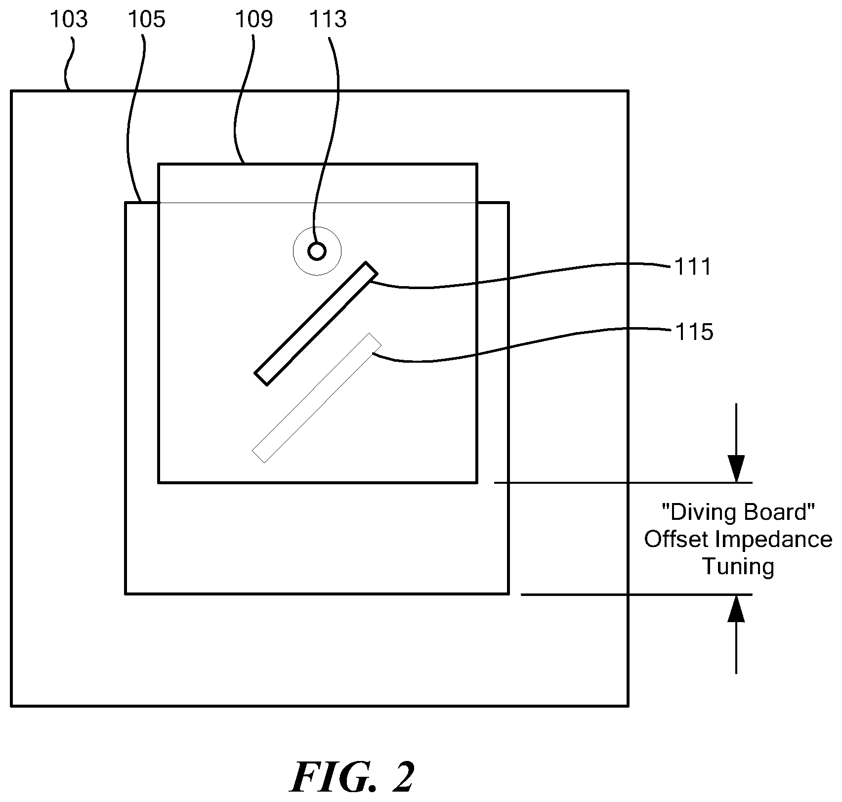 Patent US12562485 Figure 2 – Probe-fed circularly-polarized stacked center-slotted patch antenna