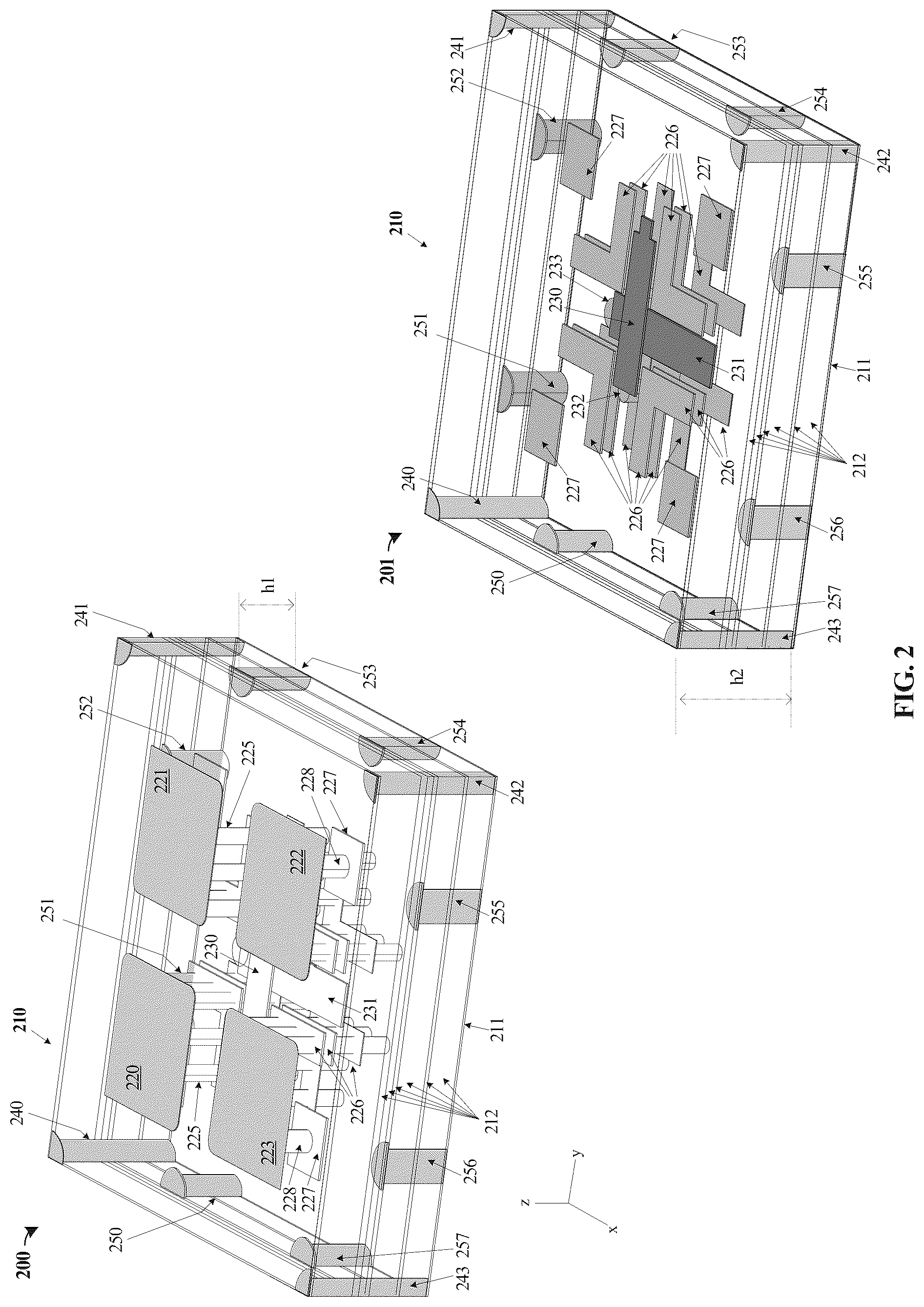 Patent US12562488 Figure 2 – Magneto-electric dipole antenna formed in layered stackup