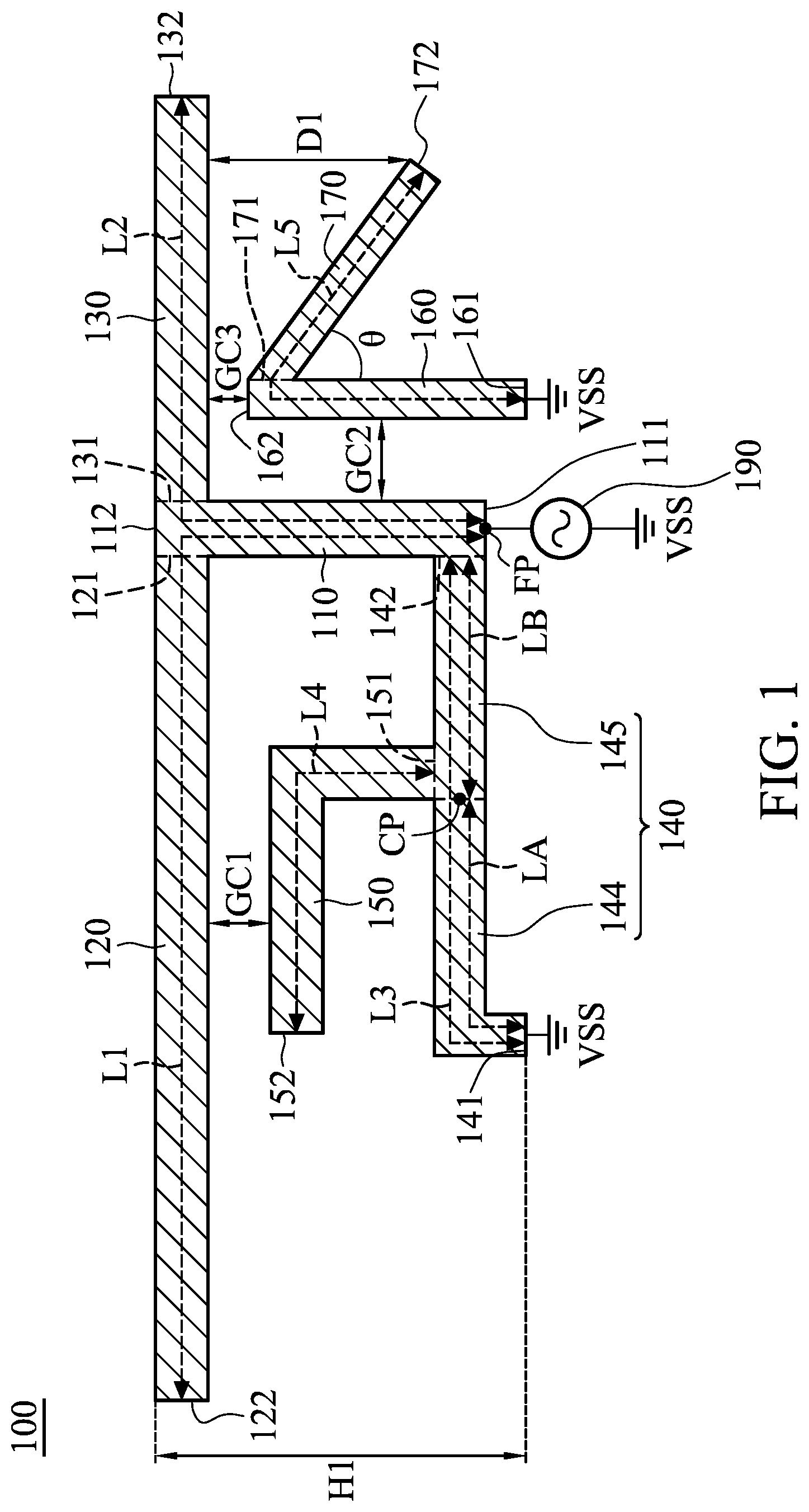 Patent US12562489 Figure 1 – Mobile device supporting wideband operation