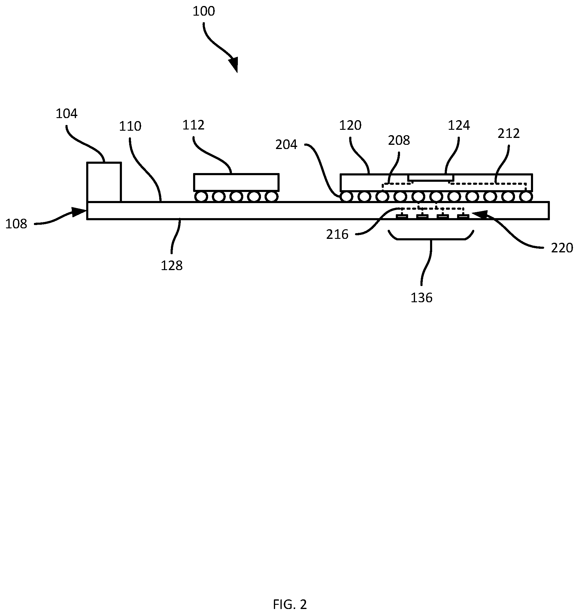Patent US12562499 Figure 2 – Dual-band phased array antenna assembly