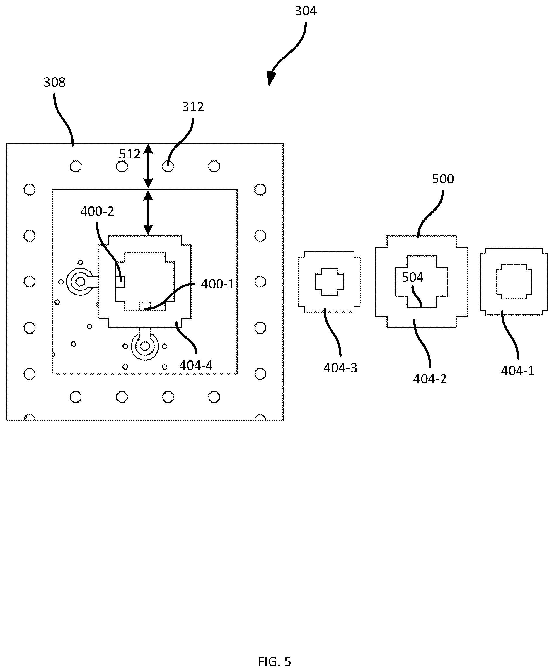 Patent US12562499 Figure 5 – Dual-band phased array antenna assembly