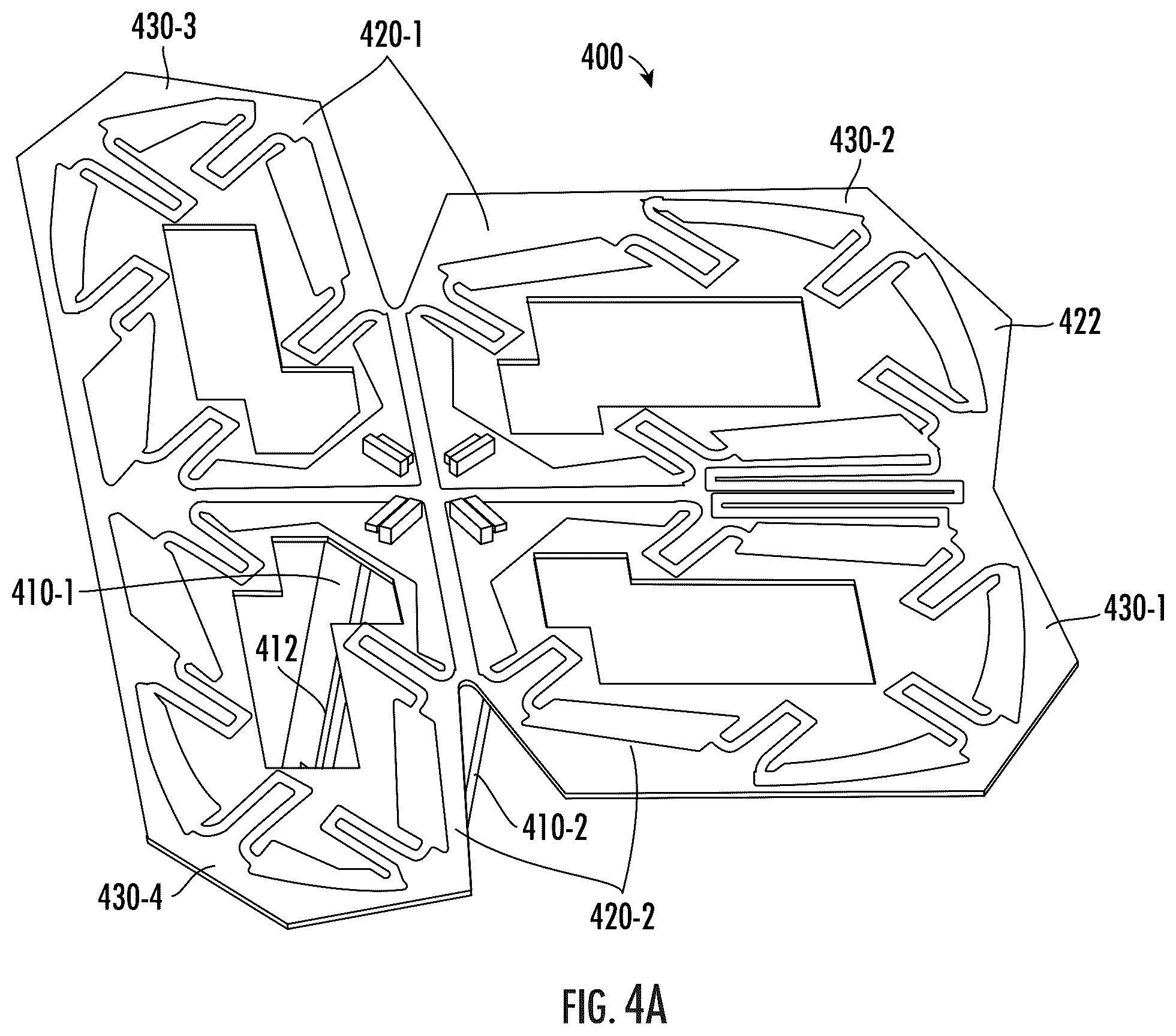 Patent US12562503 Figure 4 – Dual-polarized radiating elements having inductors coupled between the dipole radiators and base station antennas including such radiating elements