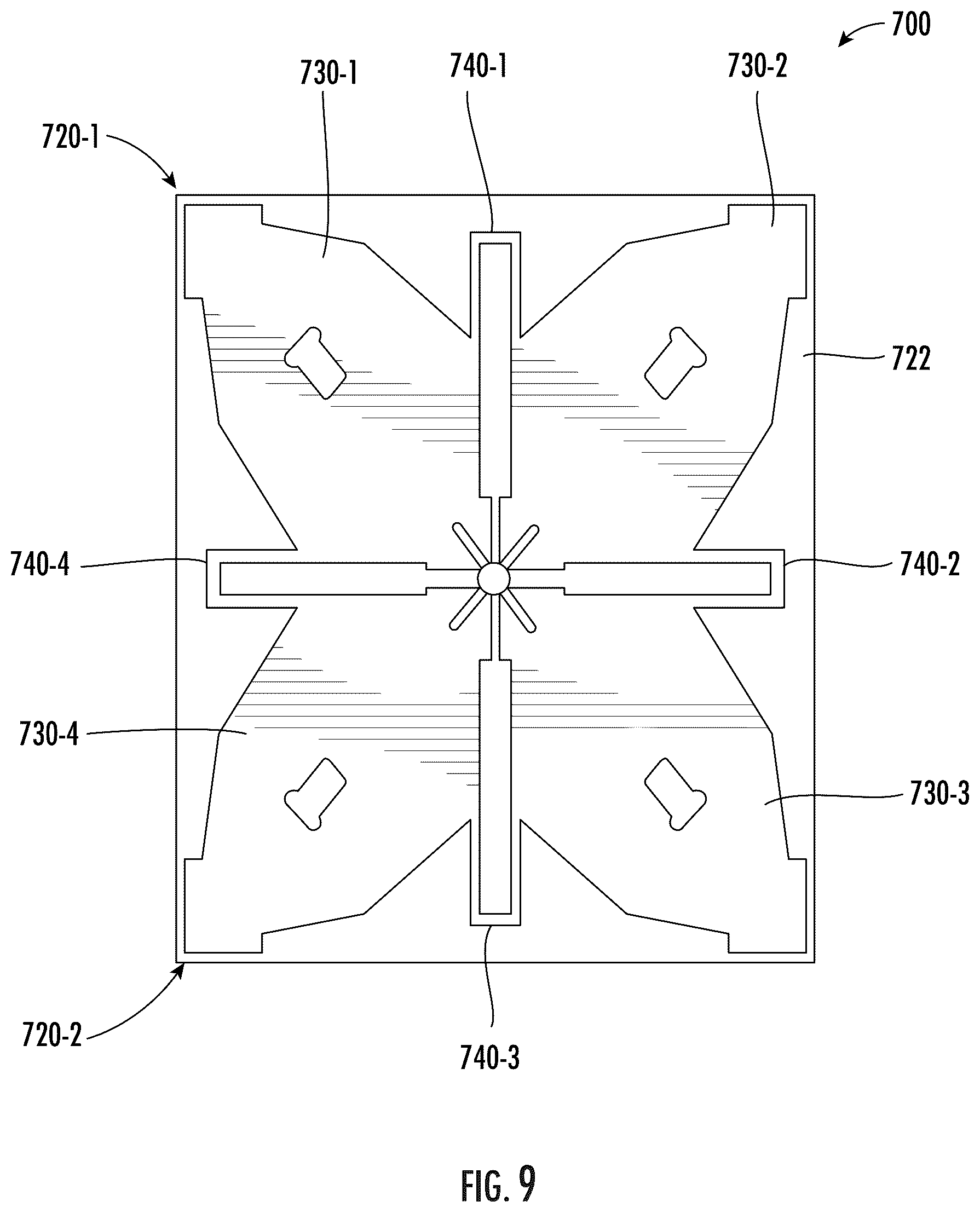 Patent US12562503 Figure 10 – Dual-polarized radiating elements having inductors coupled between the dipole radiators and base station antennas including such radiating elements