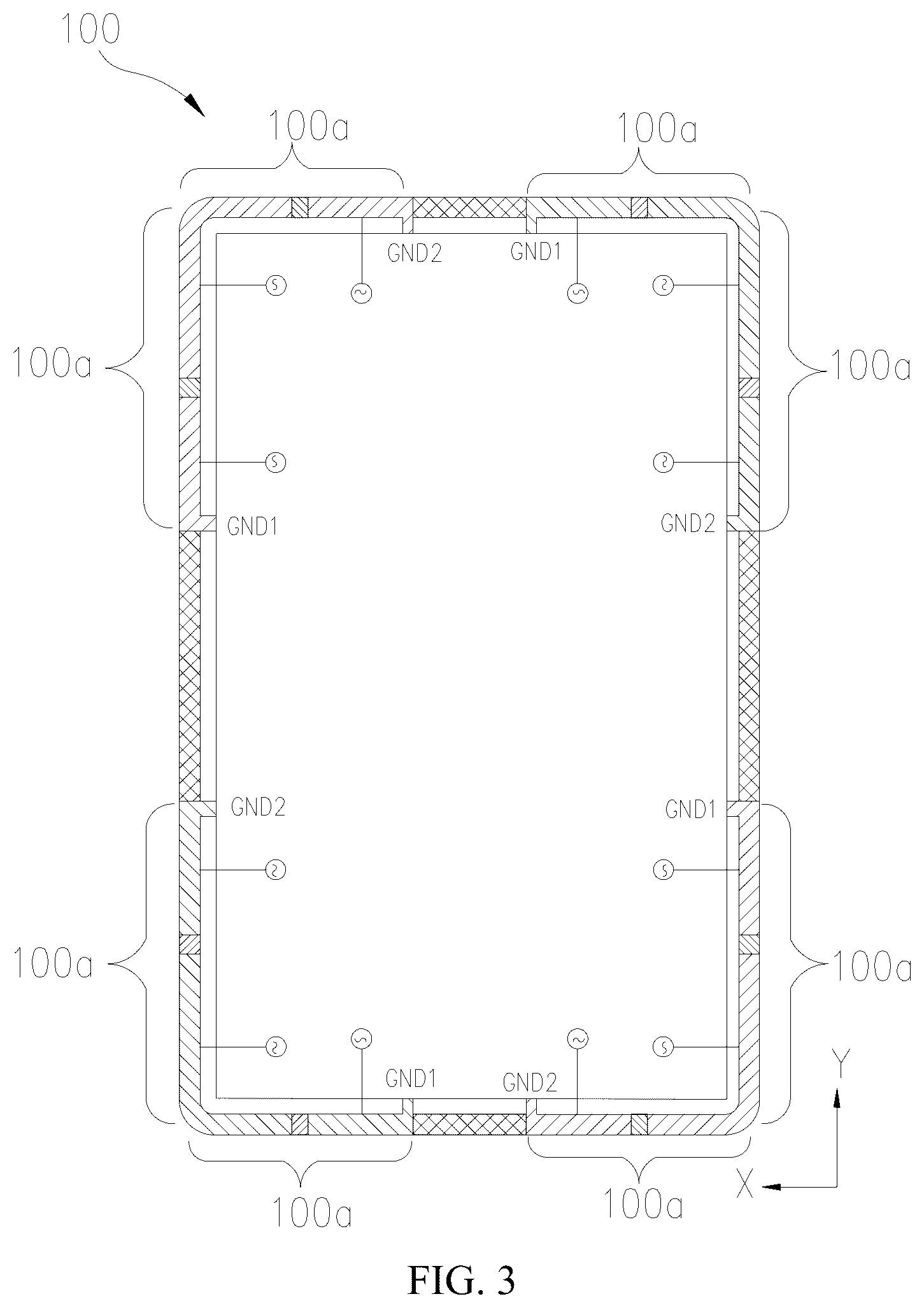 Patent US12562504 Figure 3 – Antenna system and electronic device
