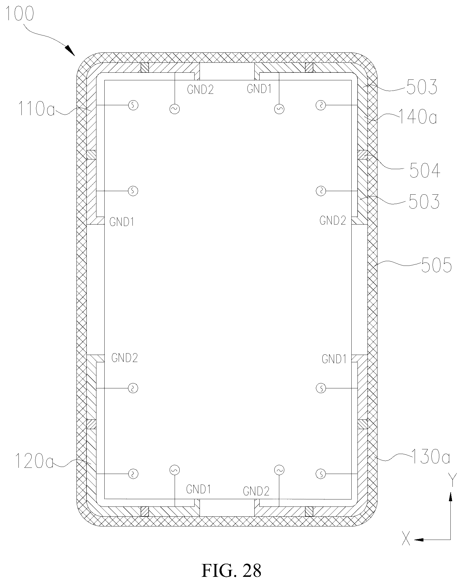 Patent US12562504 Figure 14 – Antenna system and electronic device