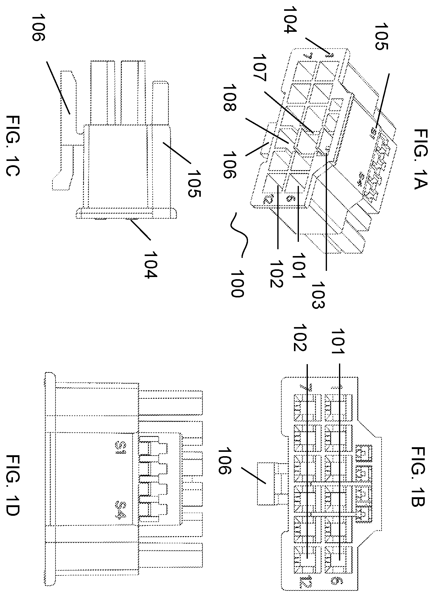 Patent US12562509 — Electronic connector with integrated dual sense terminal device — Figure 1