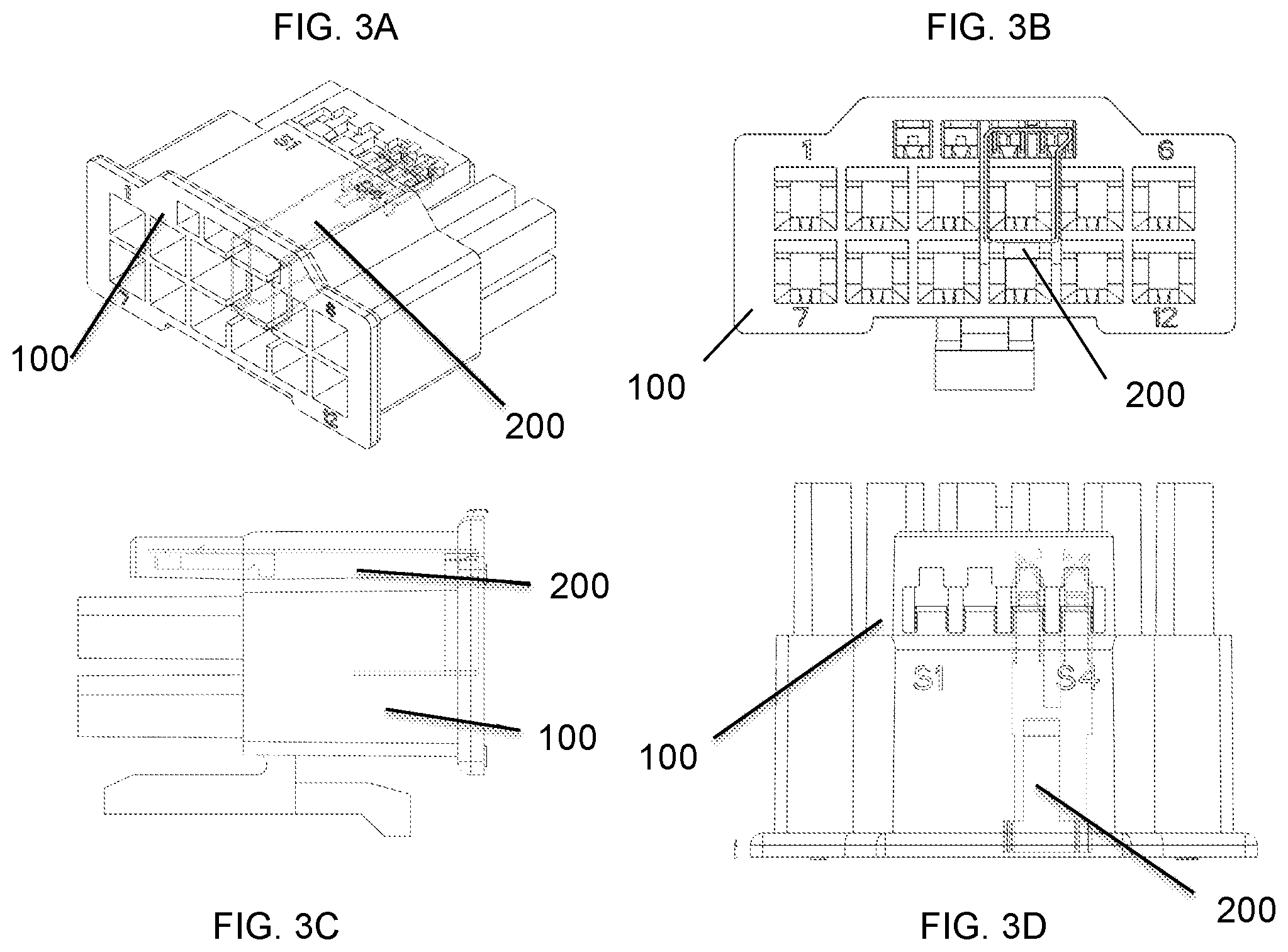 Patent US12562509 Figure 4 – Electronic connector with integrated dual sense terminal device