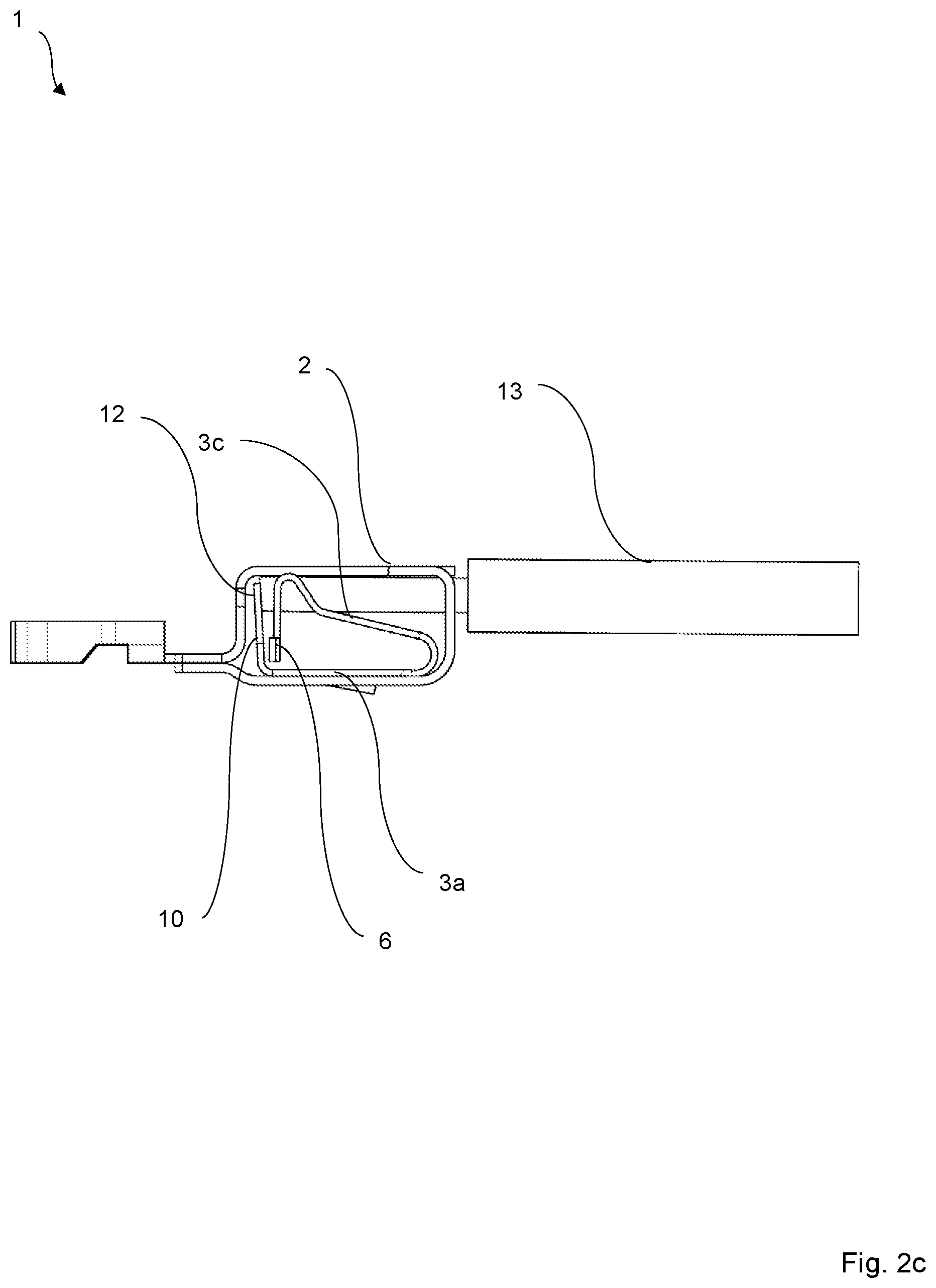 Patent US12562510 Figure 6 – Bus bar piece and clamping spring configuration for a conductor connection terminal