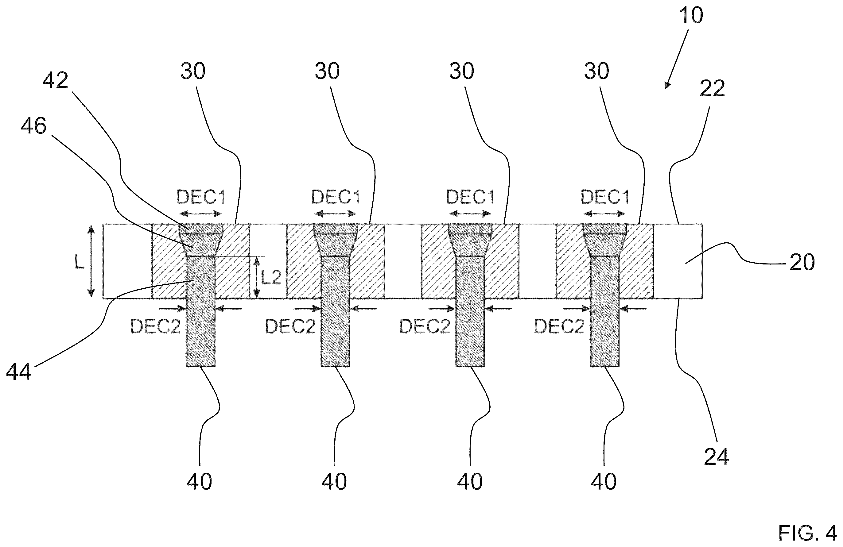 Patent US12562514 Figure 4 – Electrical feedthrough