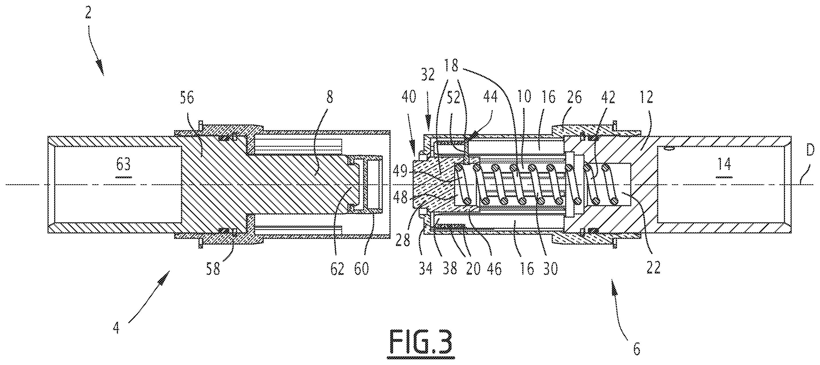 Patent US12562522 Figure 3 – Electrical connector comprising a user protective system