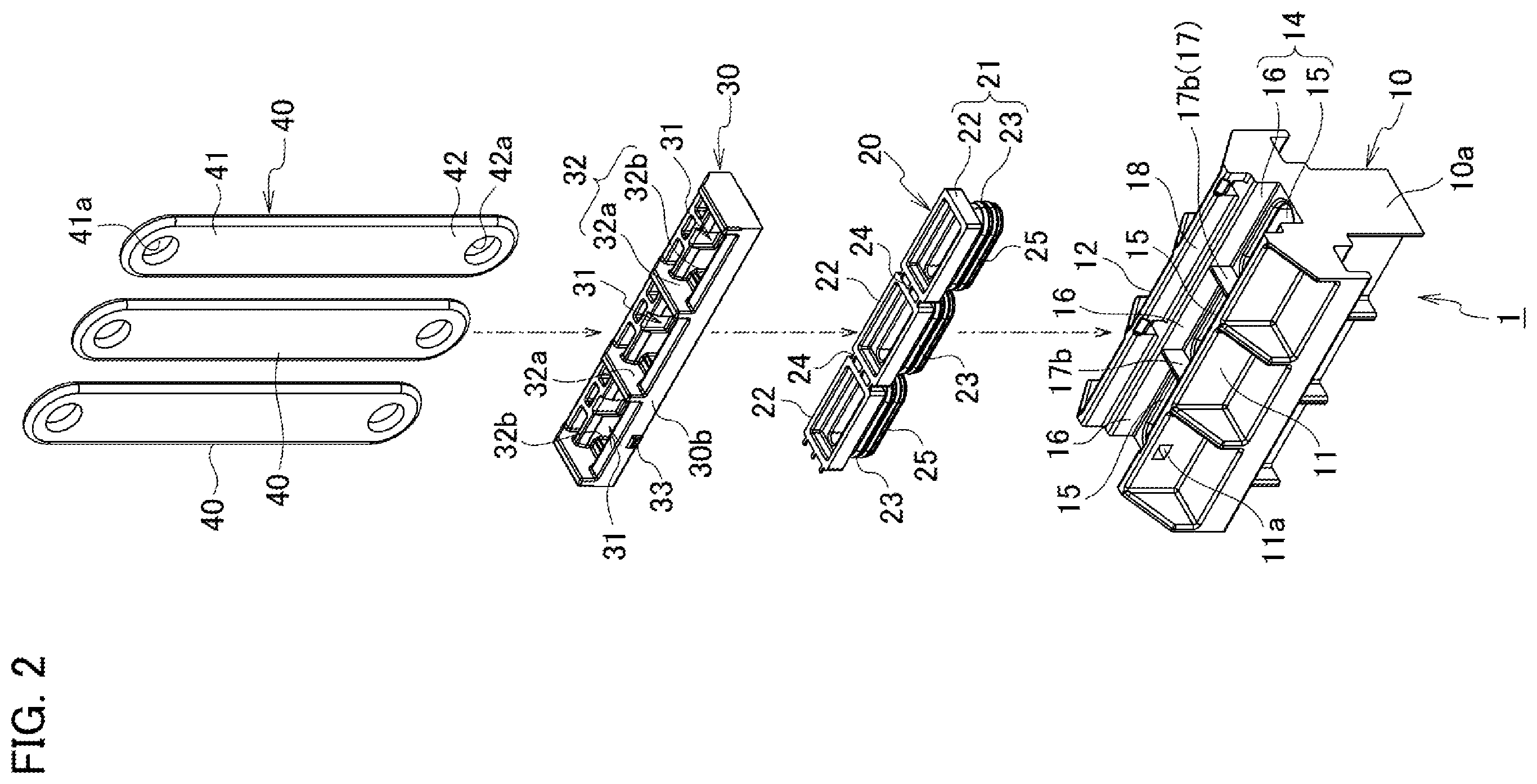 Patent US12562523 Figure 2 – Waterproof terminal block