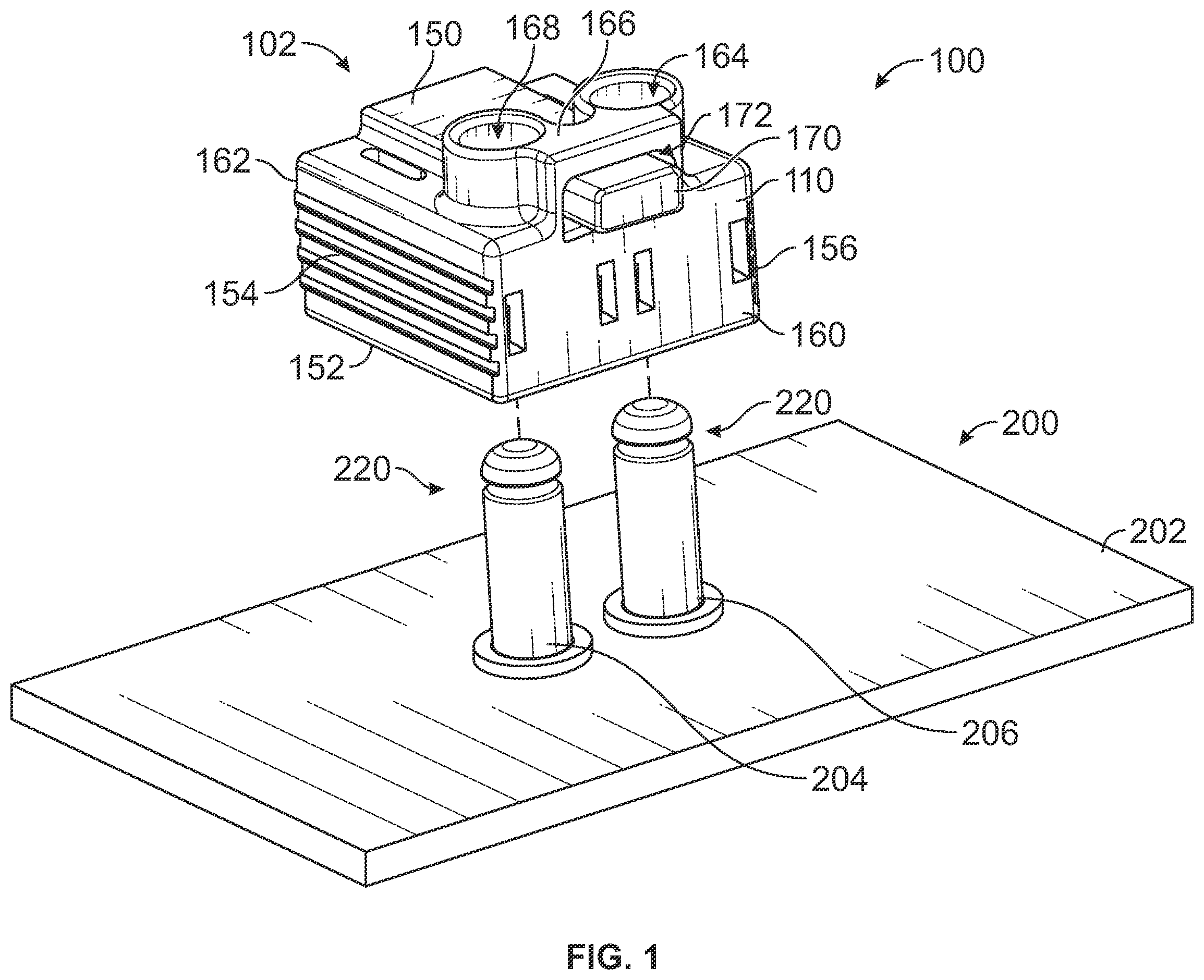 Patent US12562527 — Socket connector for a connector system having a latch for latching to a pin coupled to the socket connector — Figure 1