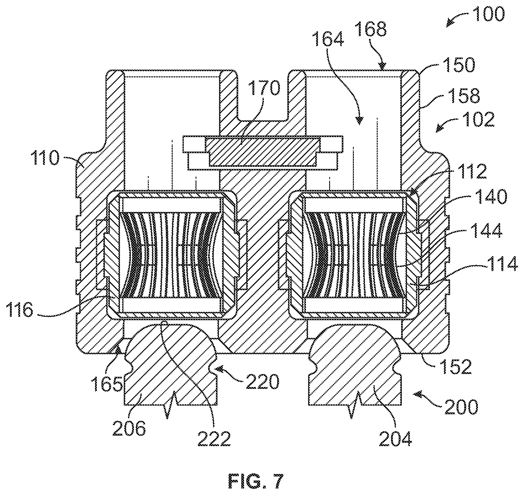 Patent US12562527 Figure 6 – Socket connector for a connector system having a latch for latching to a pin coupled to the socket connector