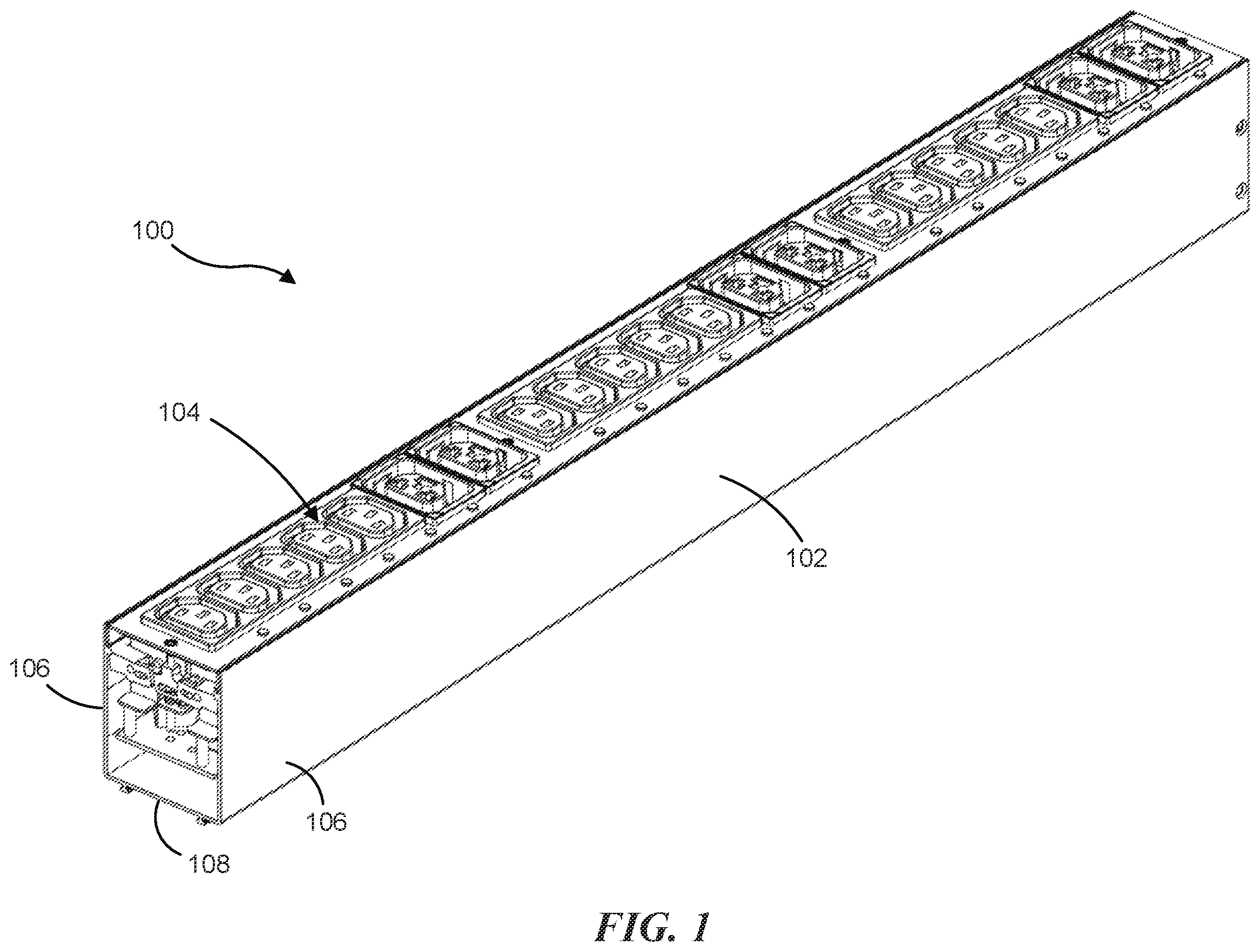 Patent US12562528 — Outlet module mounting mechanism and power distribution unit incorporating the same — Figure 1