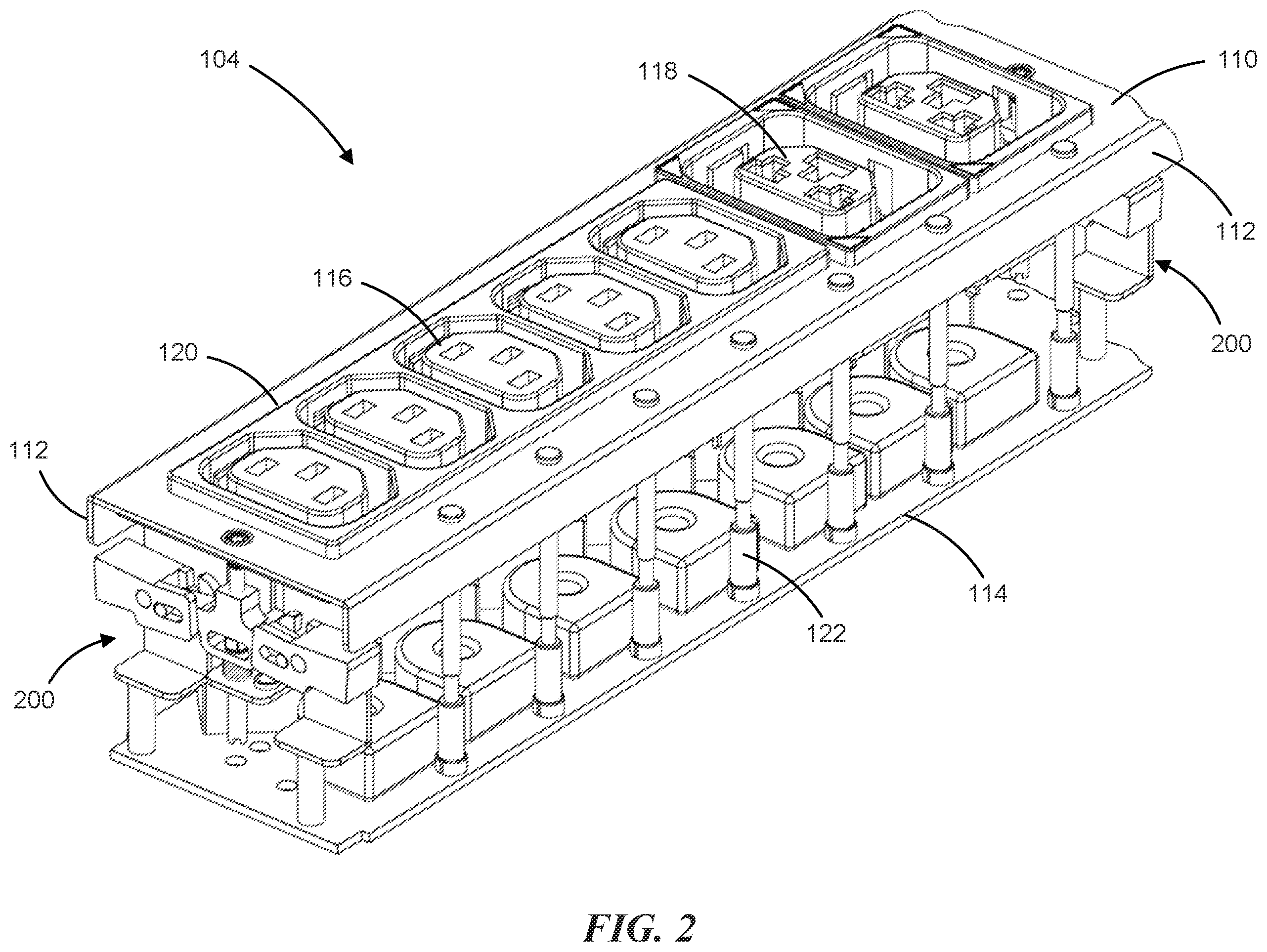 Patent US12562528 Figure 2 – Outlet module mounting mechanism and power distribution unit incorporating the same