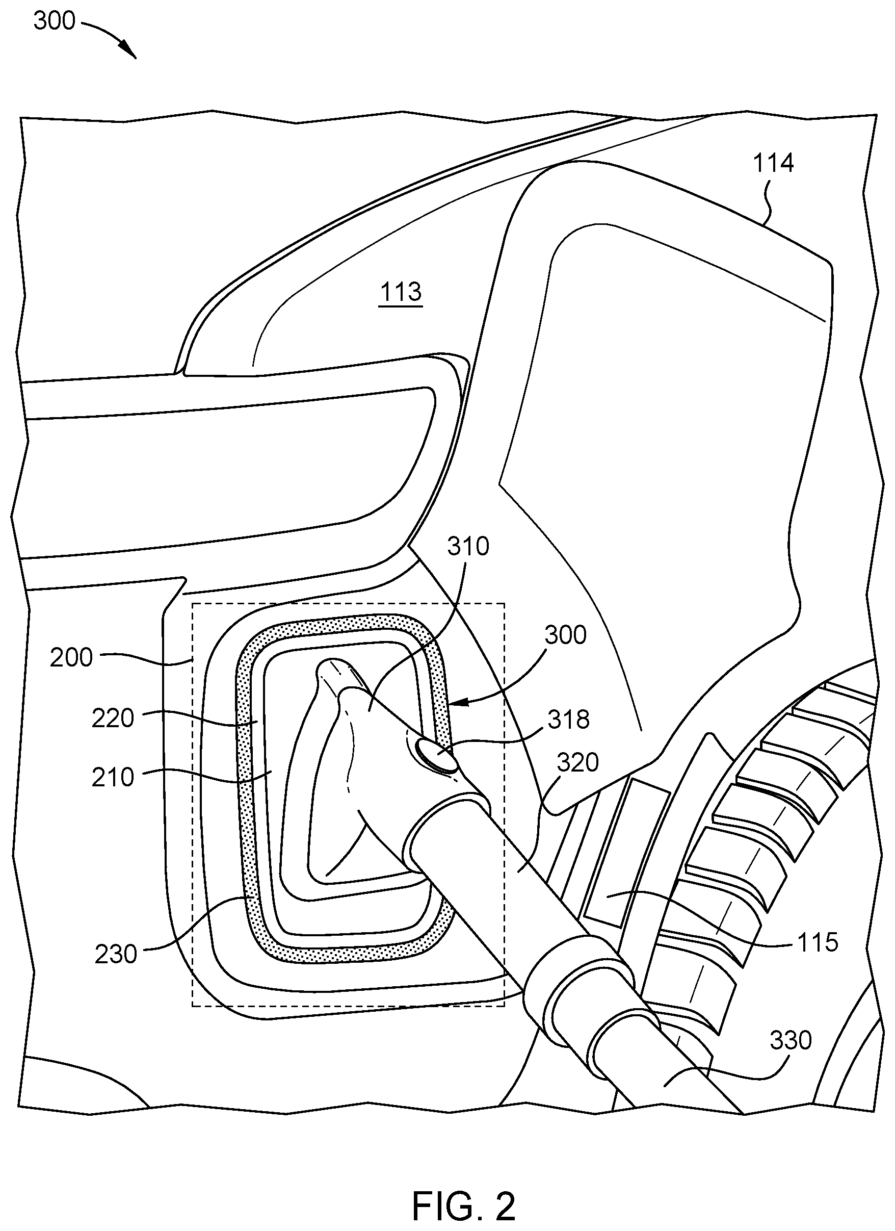 Patent US12562529 Figure 2 – Charging connector release mechanism