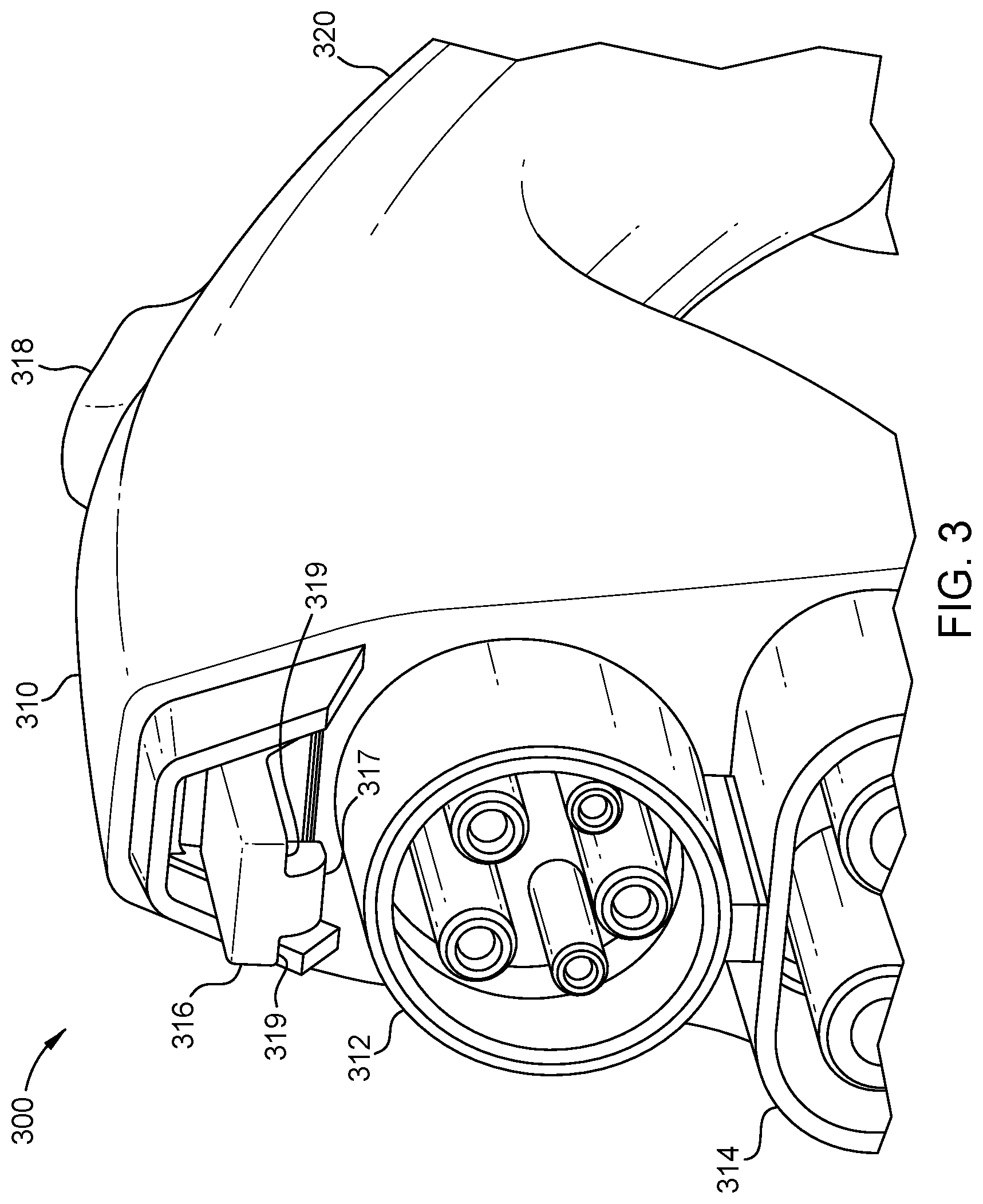Patent US12562529 Figure 3 – Charging connector release mechanism