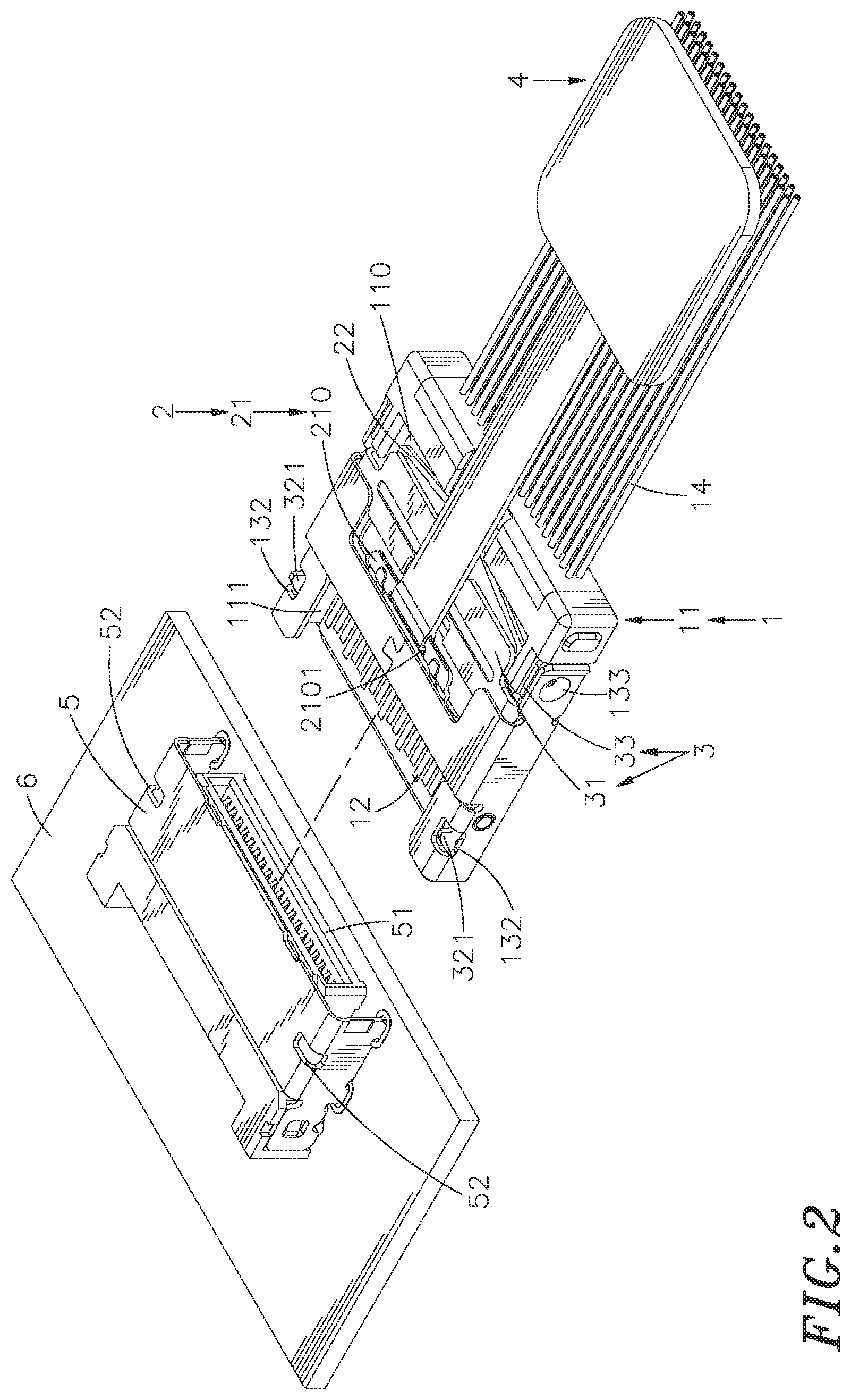 Patent US12562530 Figure 2 – Electrical plug connector snap release structure and the matching electrical socket connector
