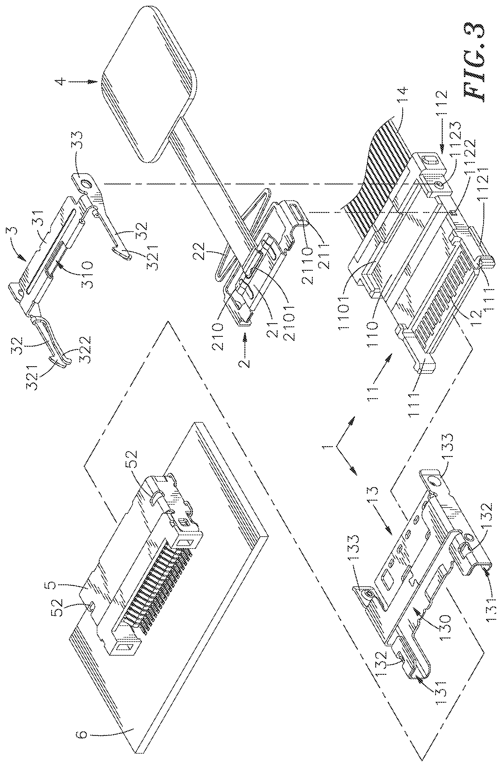 Patent US12562530 Figure 3 – Electrical plug connector snap release structure and the matching electrical socket connector