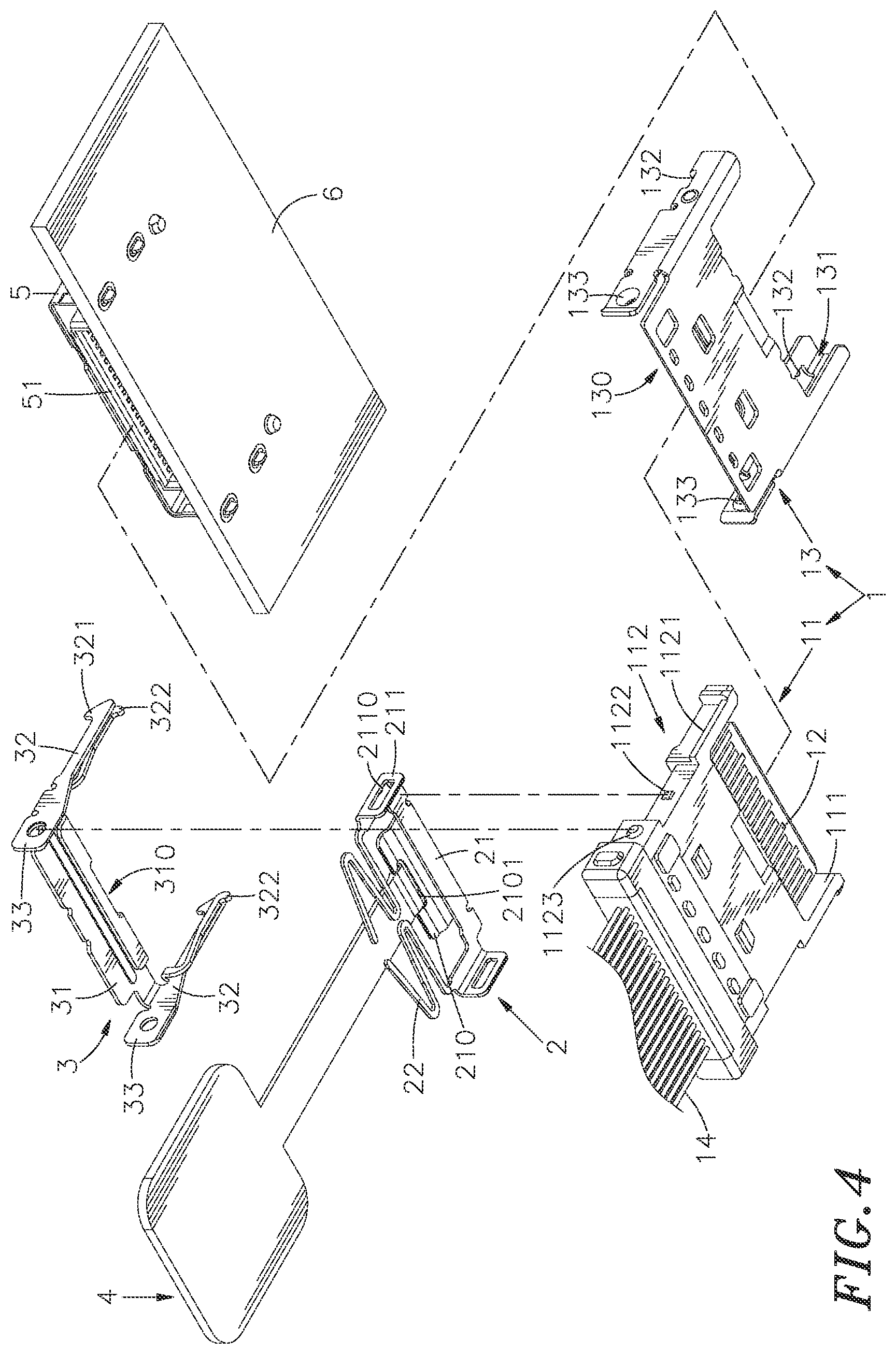 Patent US12562530 Figure 4 – Electrical plug connector snap release structure and the matching electrical socket connector