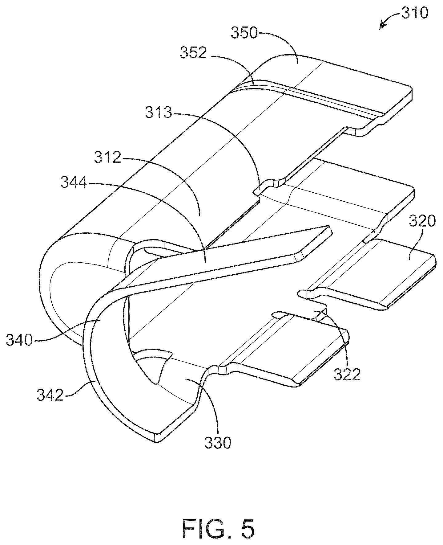 Patent US12562531 Figure 5 – EMI shield for simplified connector manufacturing
