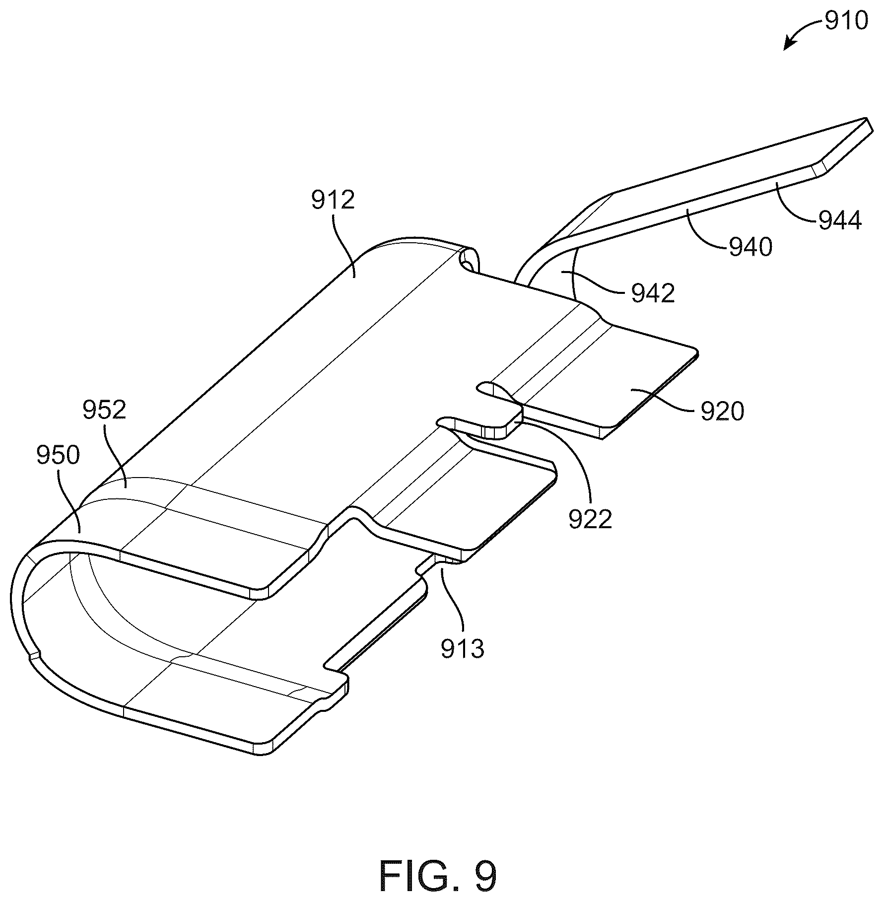 Patent US12562531 Figure 9 – EMI shield for simplified connector manufacturing