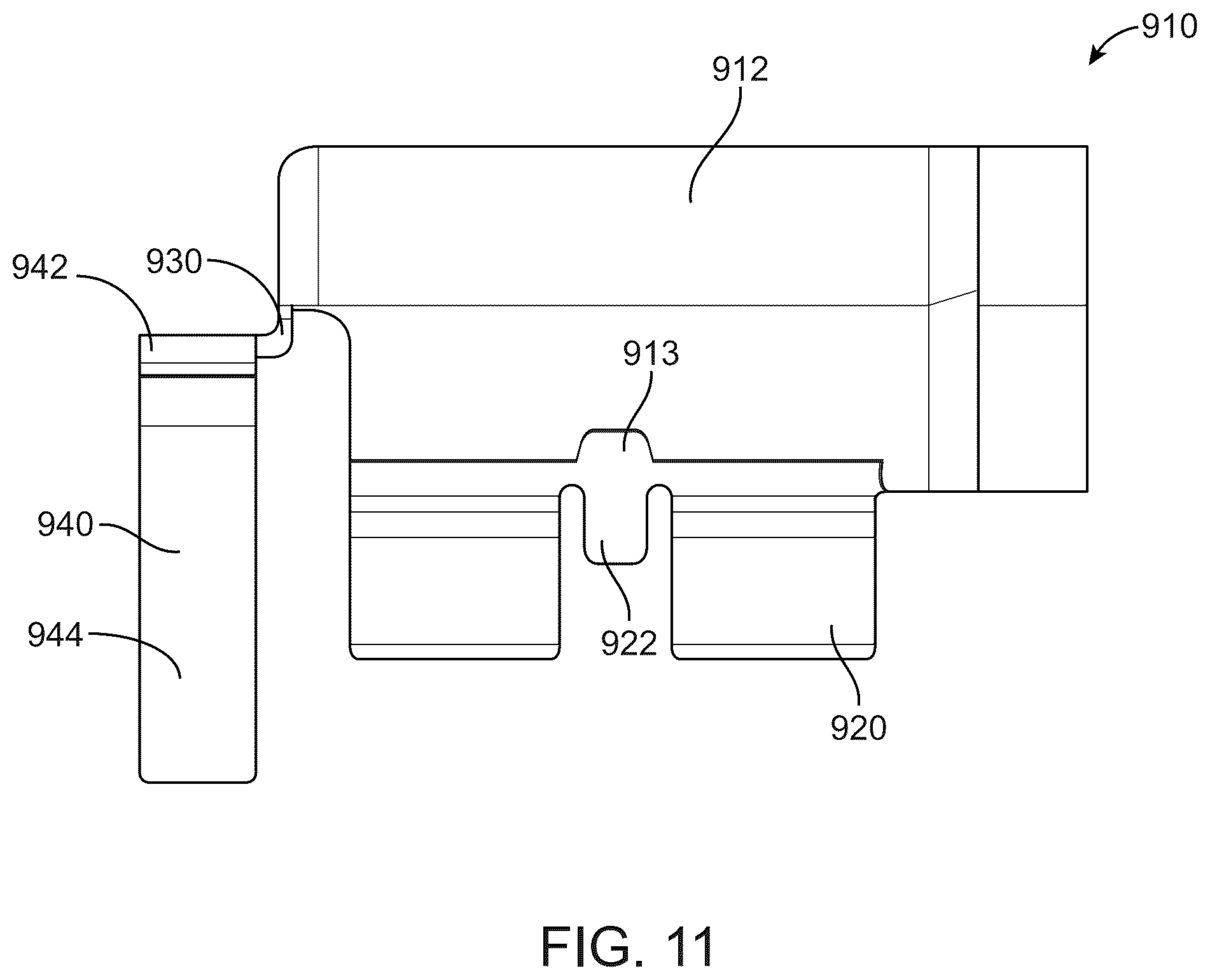 Patent US12562531 Figure 11 – EMI shield for simplified connector manufacturing