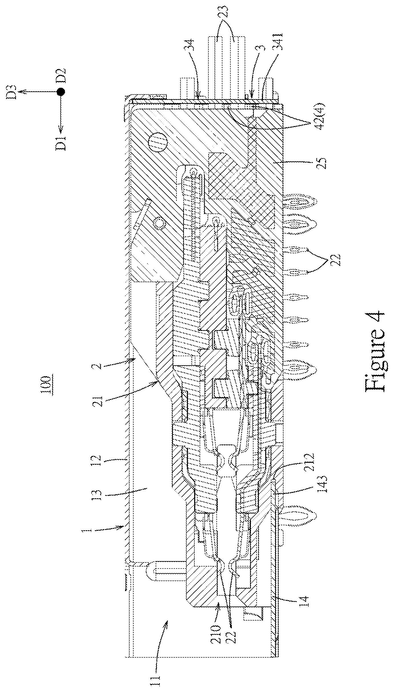 Patent US12562532 Figure 4 – Connector assembly