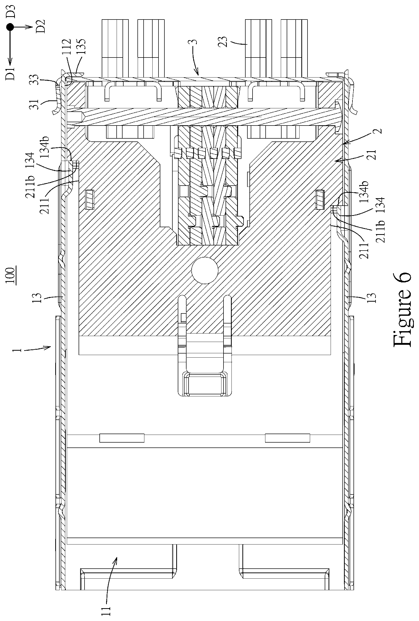 Patent US12562532 Figure 6 – Connector assembly