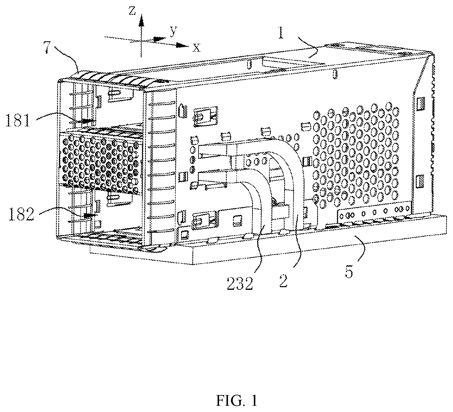 Patent US12562533 Figure 1 – Protective cage assembly, receptacle connector and connector assembly with improved light guide pipe