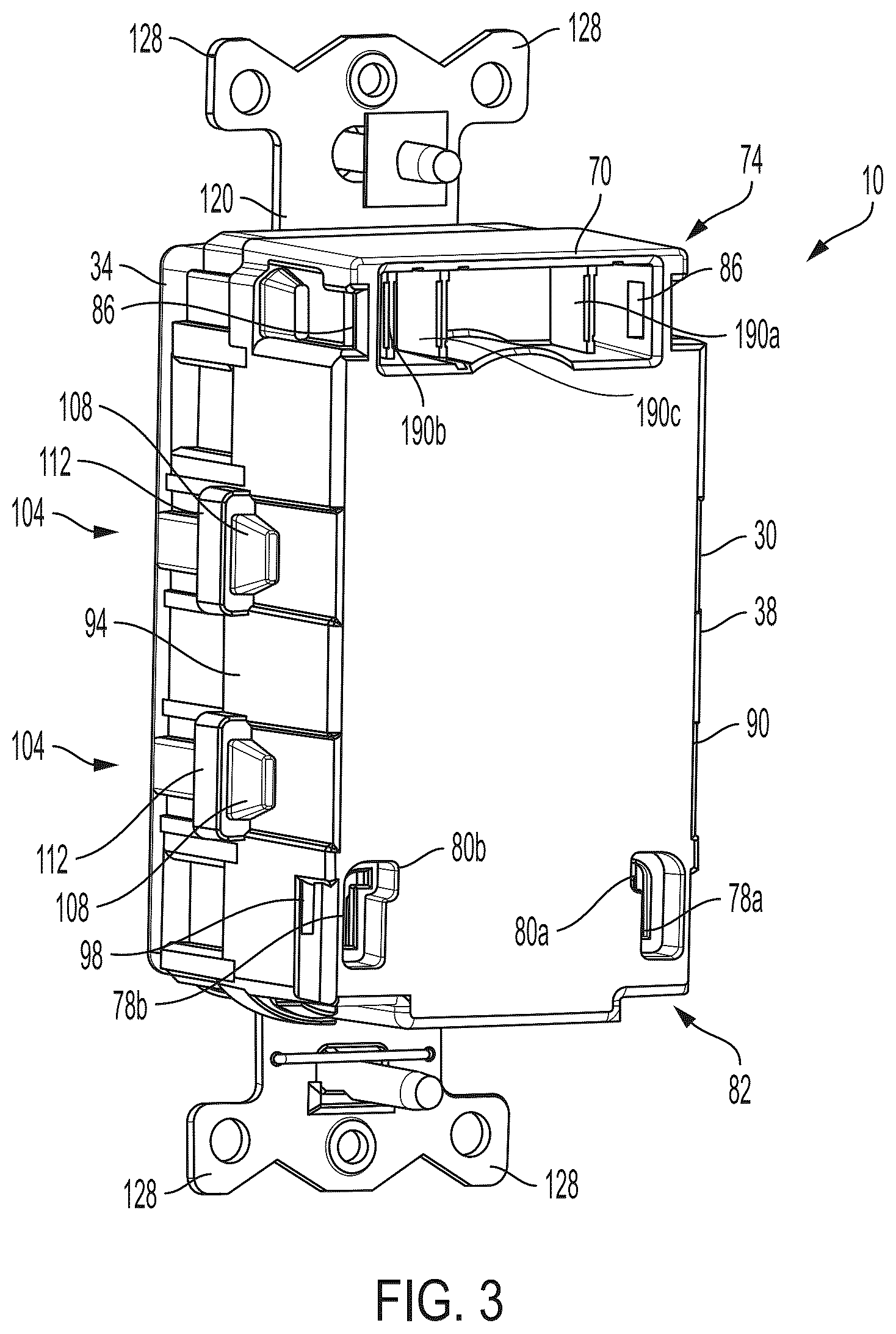 Patent US12562536 Figure 3 – Ground fault circuit interrupters and connectors for use with same