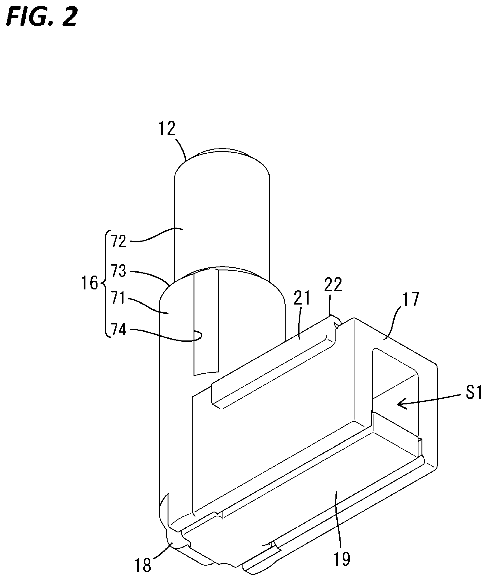 Patent US12562538 Figure 2 – Shielded terminal