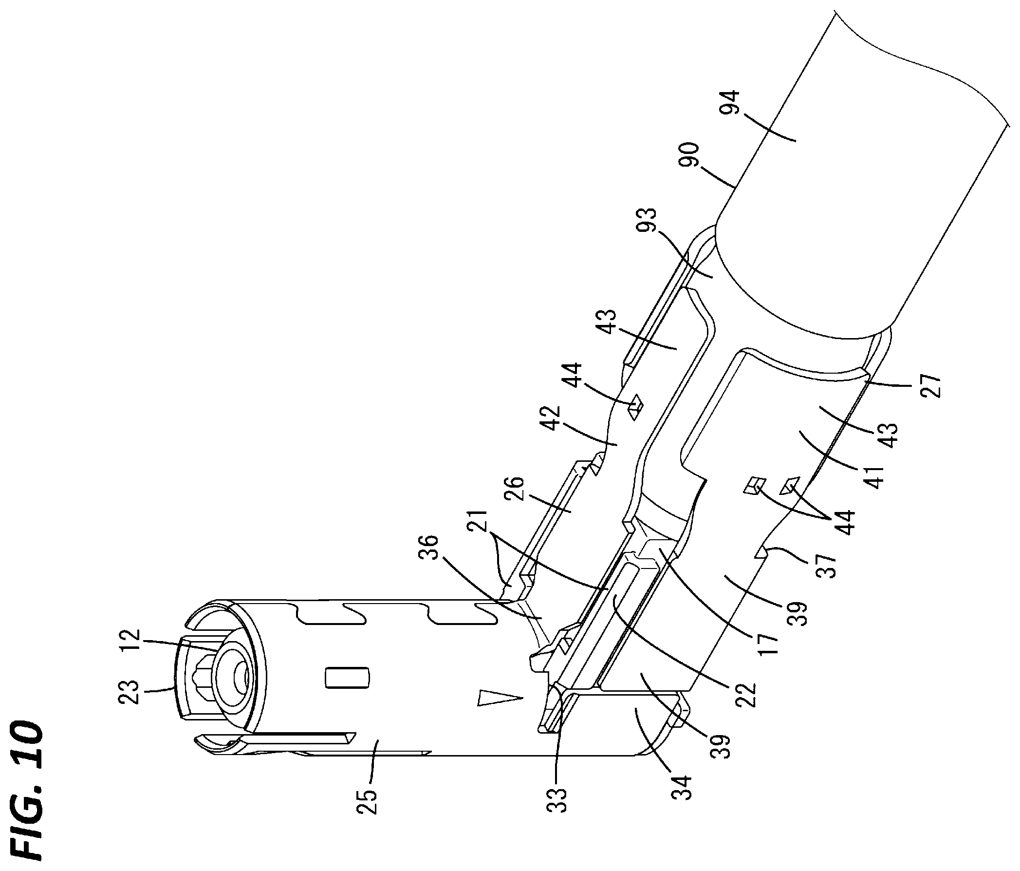 Patent US12562538 Figure 10 – Shielded terminal