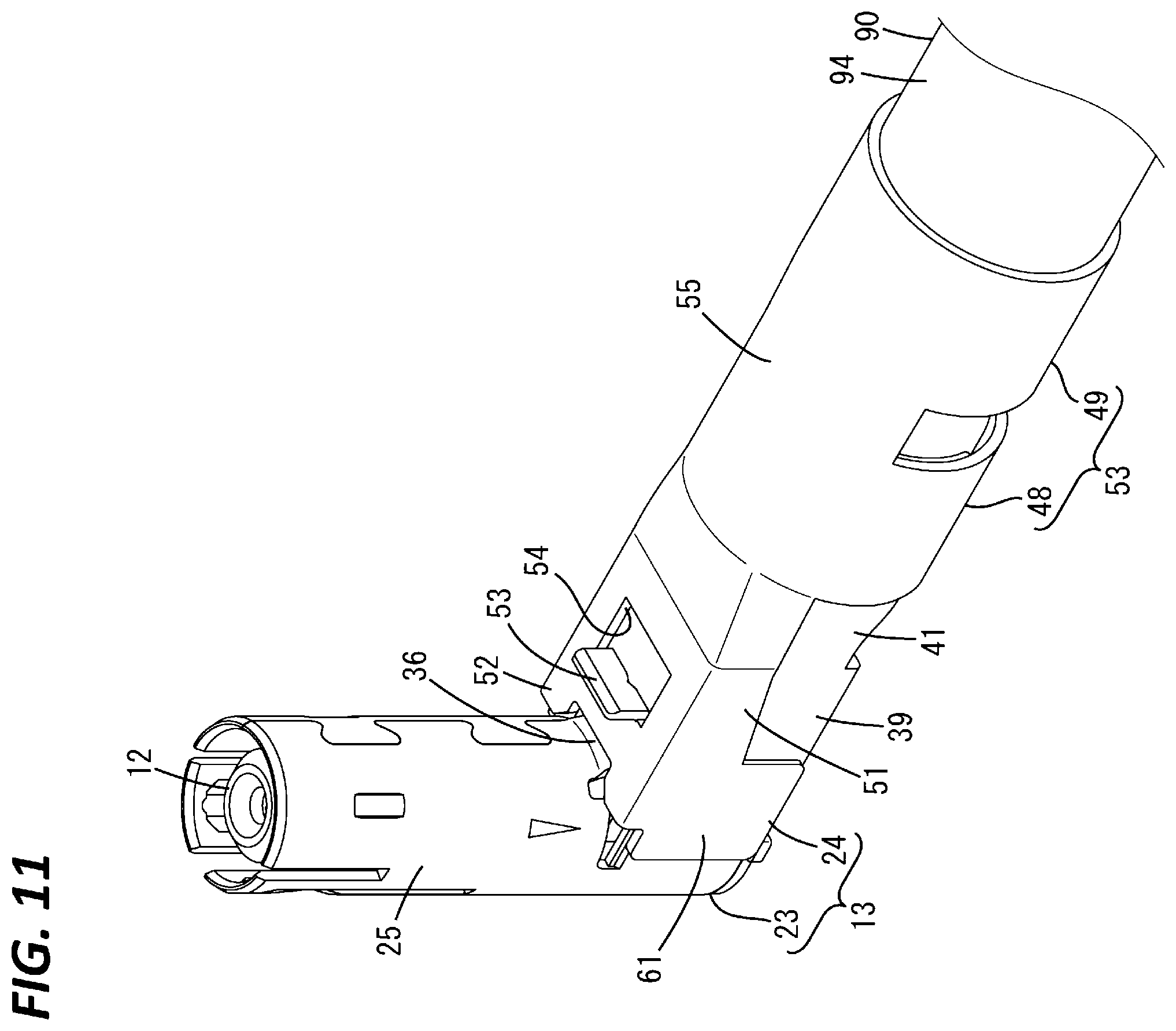Patent US12562538 Figure 11 – Shielded terminal