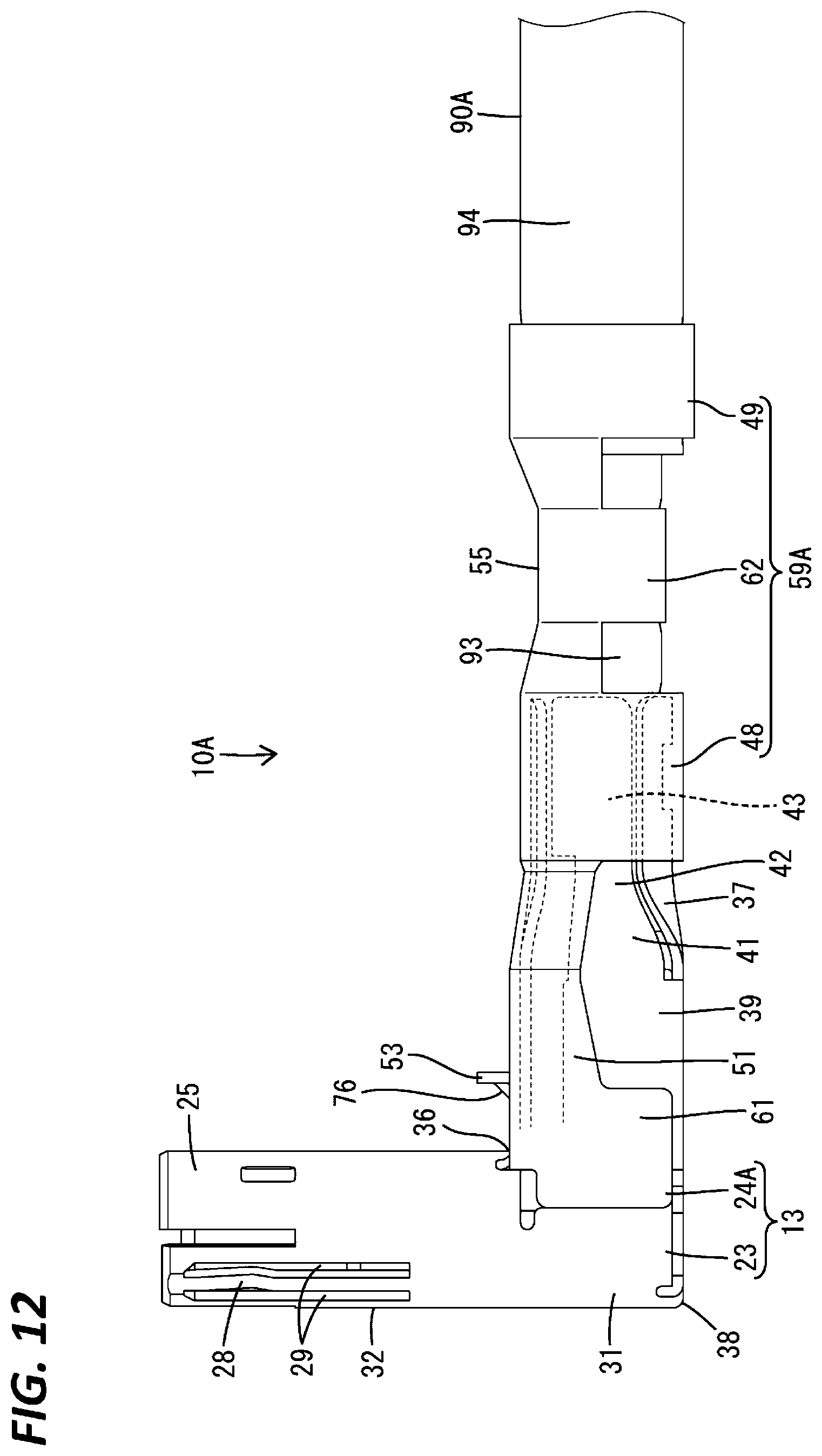 Patent US12562538 Figure 12 – Shielded terminal