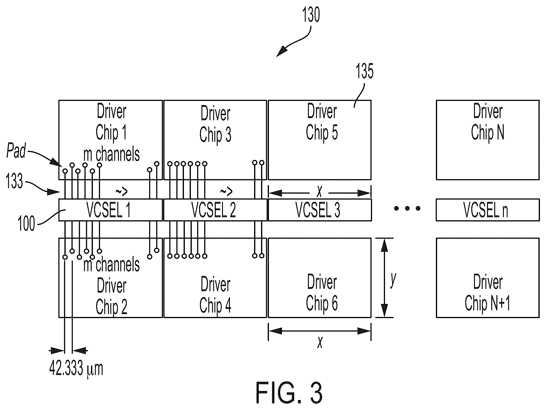 Patent US12562552 Figure 2 – Independently-addressable high power surface-emitting laser array with tight-pitch packing