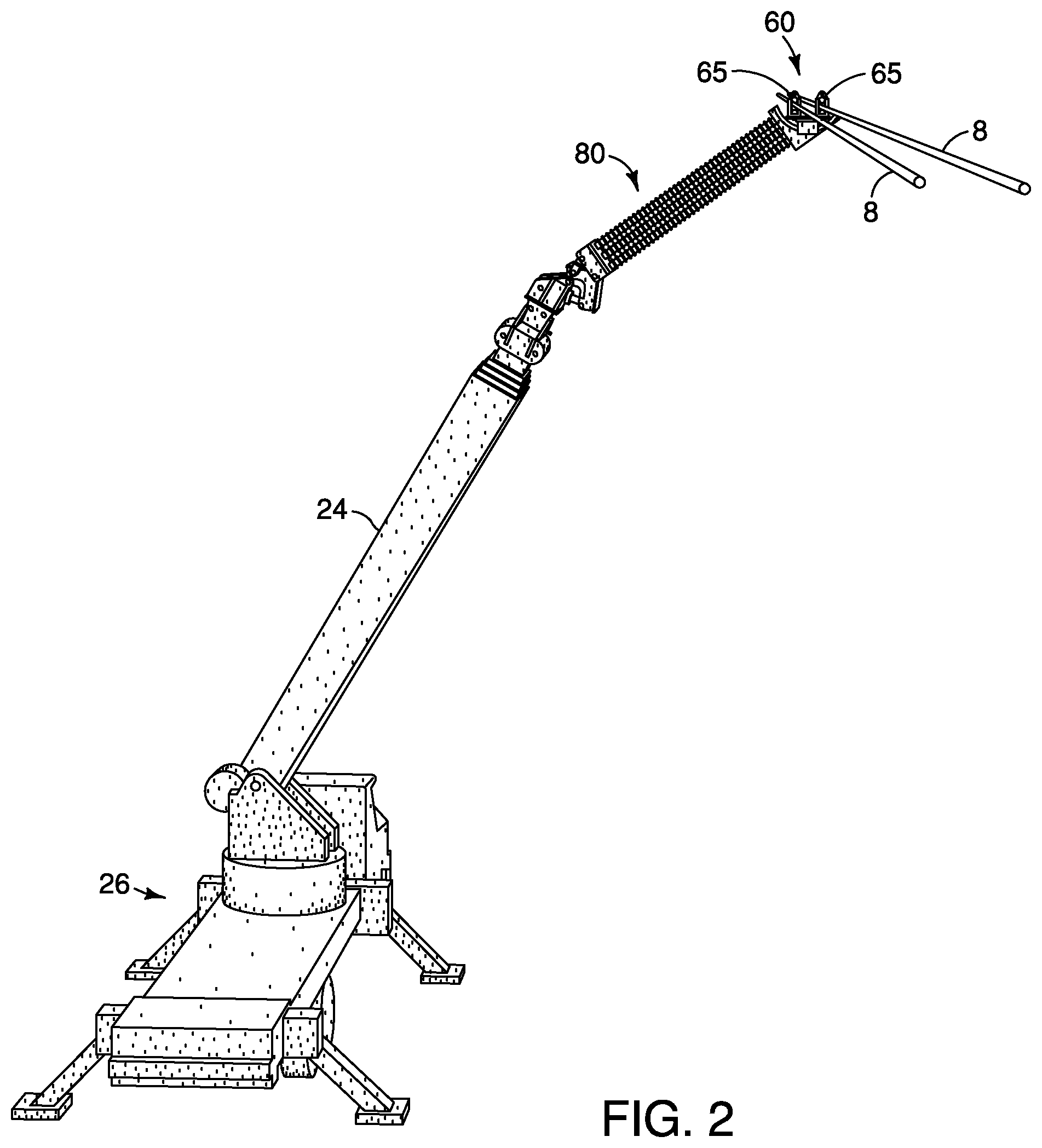 Patent US12562555 Figure 2 – Apparatus, system and method for lifting and manipulating conductors