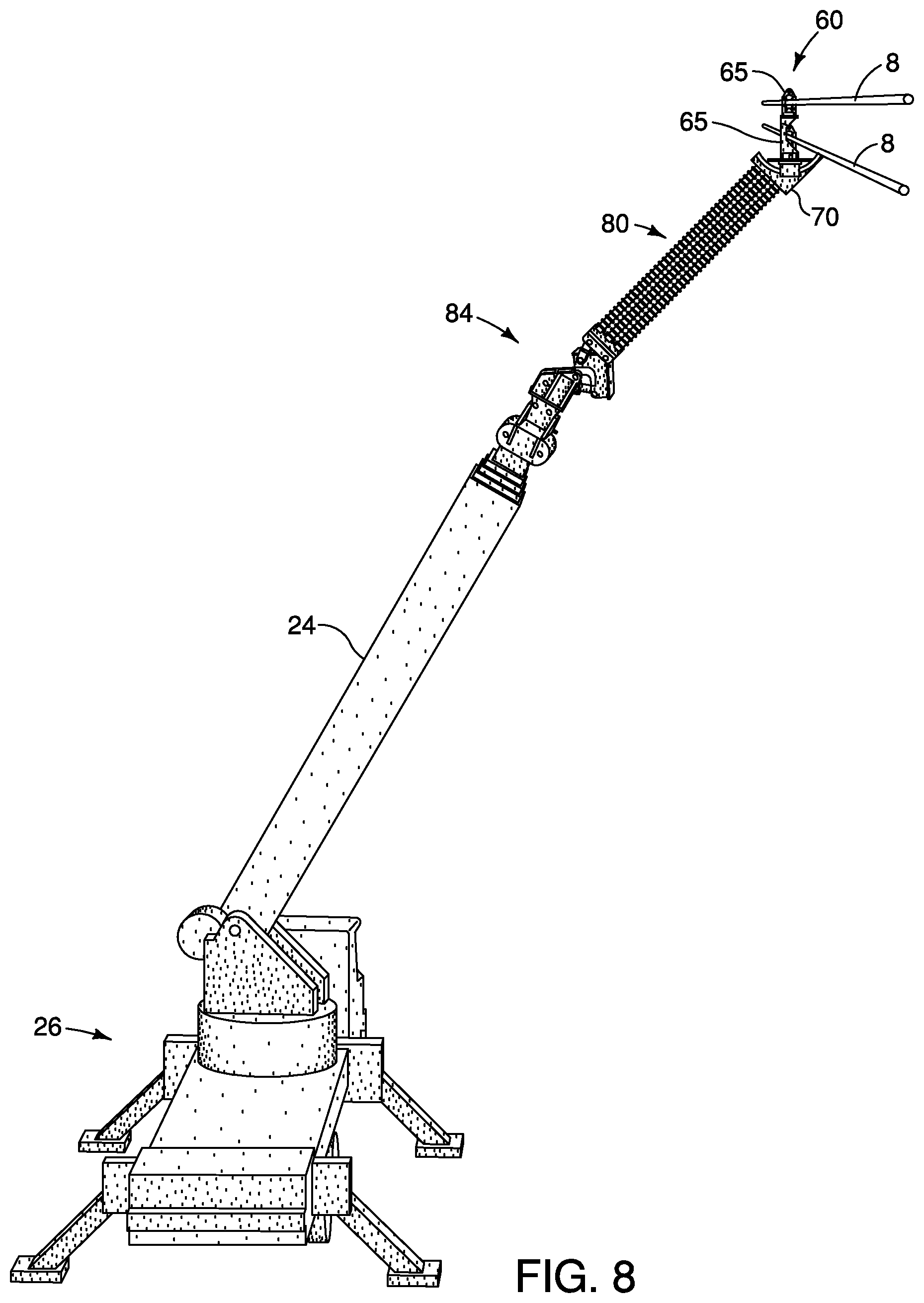 Patent US12562555 Figure 7 – Apparatus, system and method for lifting and manipulating conductors